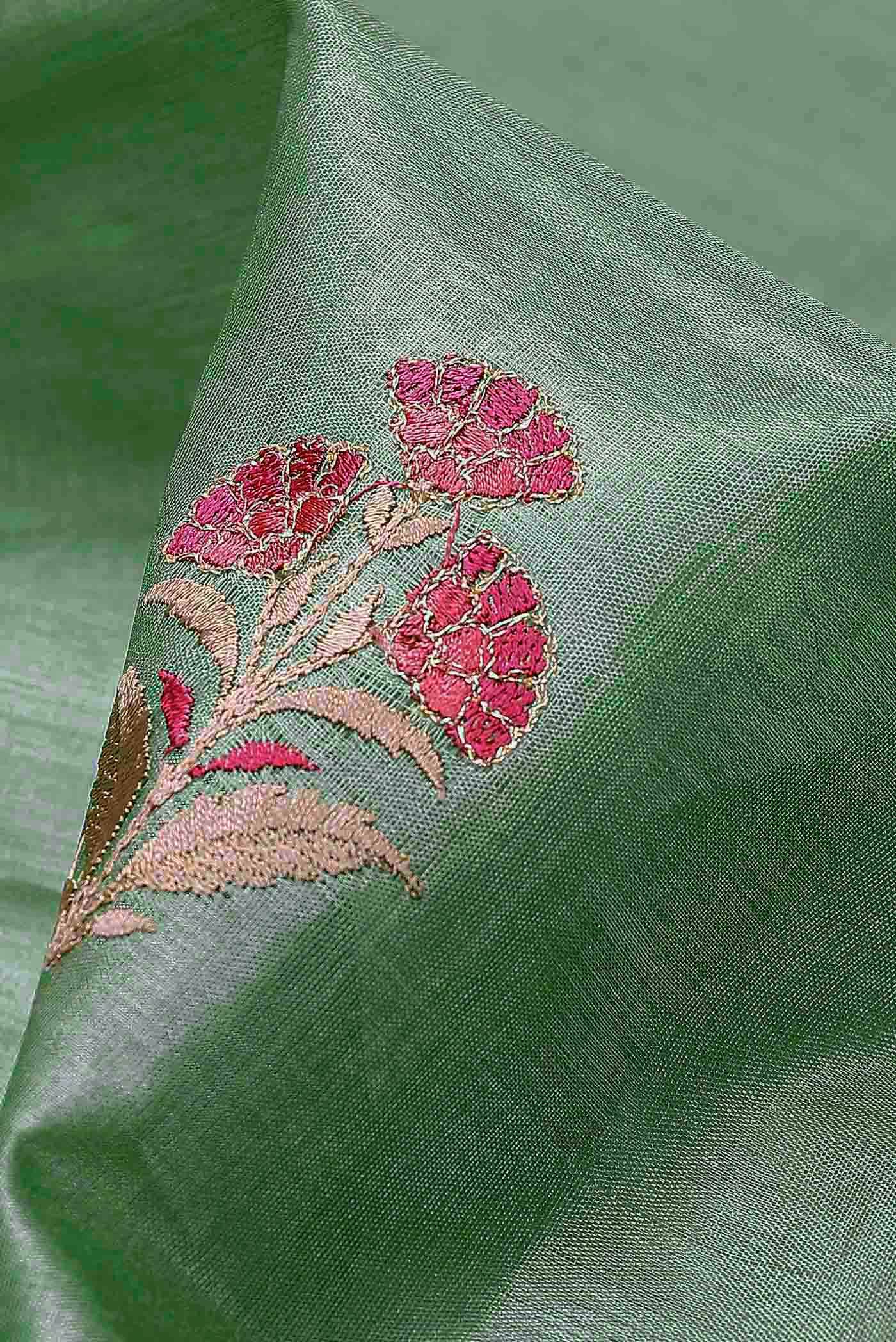 Green Banarasi Tussar Silk Saree