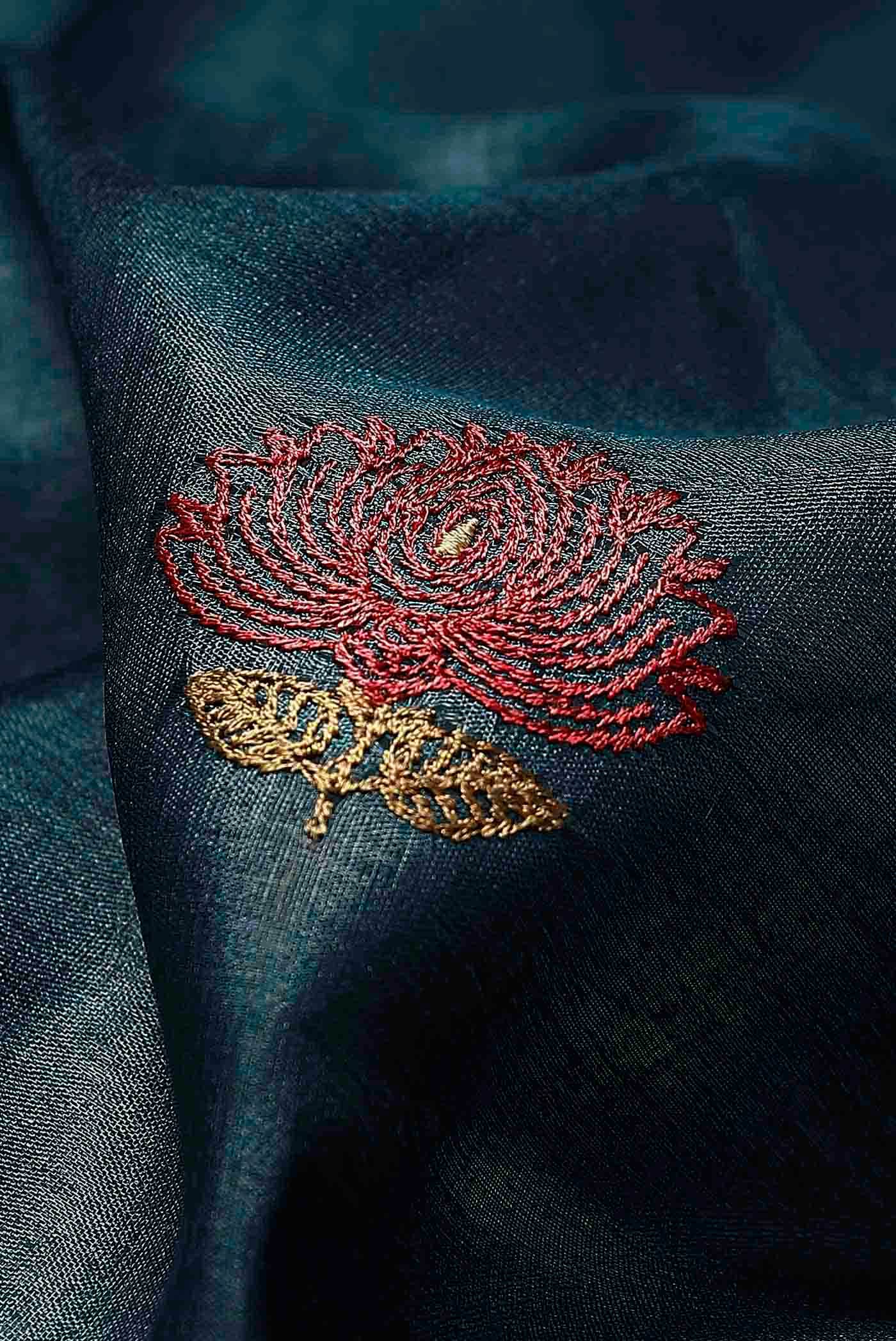 Blue Banarasi Tussar Silk Saree