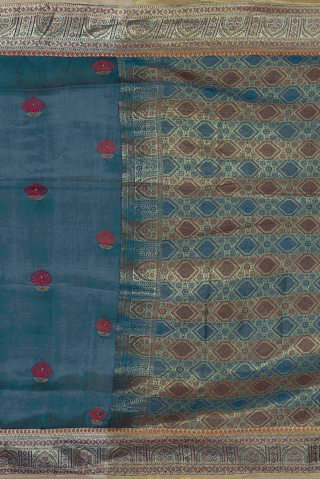 Blue Banarasi Tussar Silk Saree