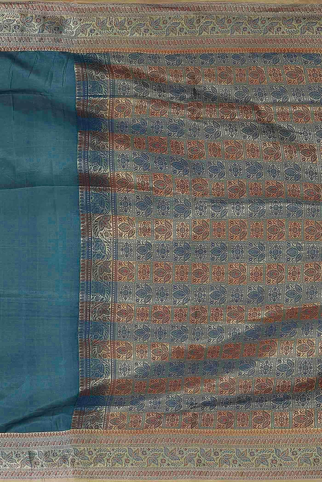 Blue Banarasi Tussar Silk Saree