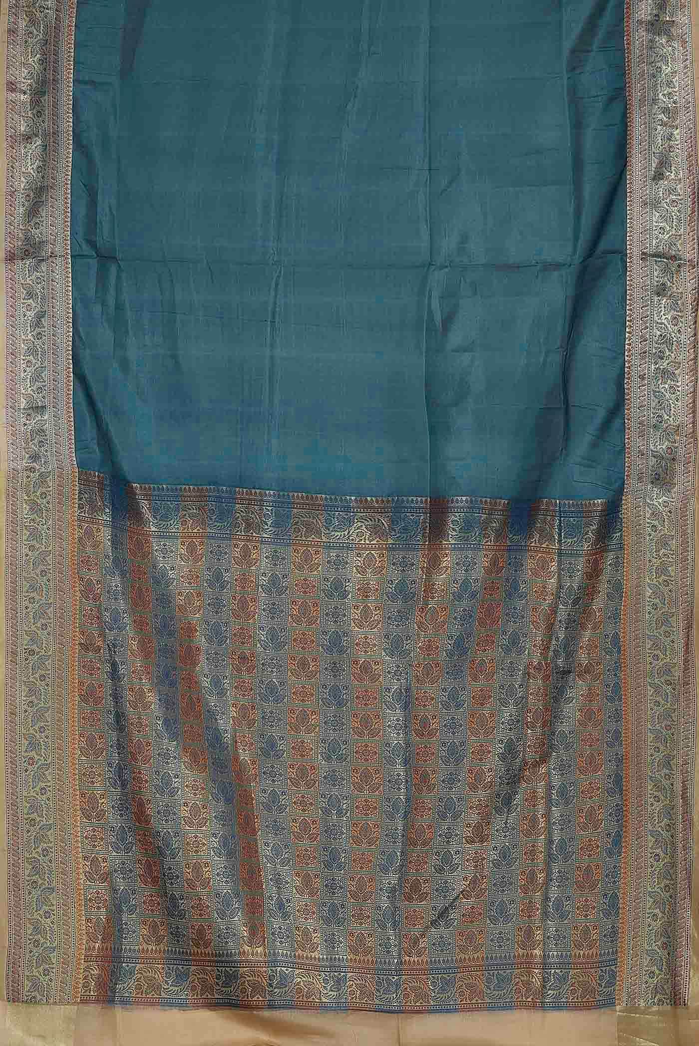 Blue Banarasi Tussar Silk Saree