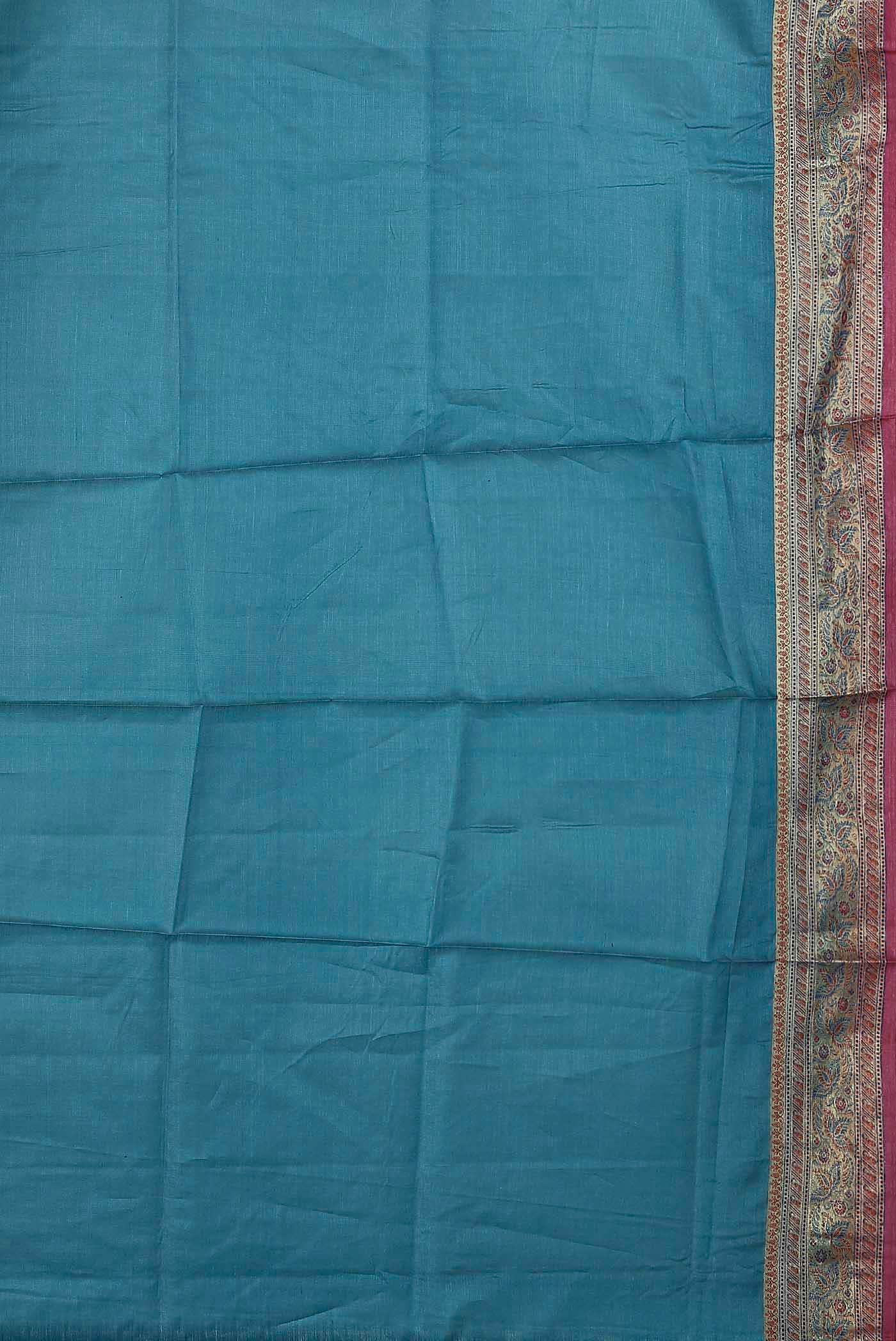 Blue Banarasi Tussar Silk Saree