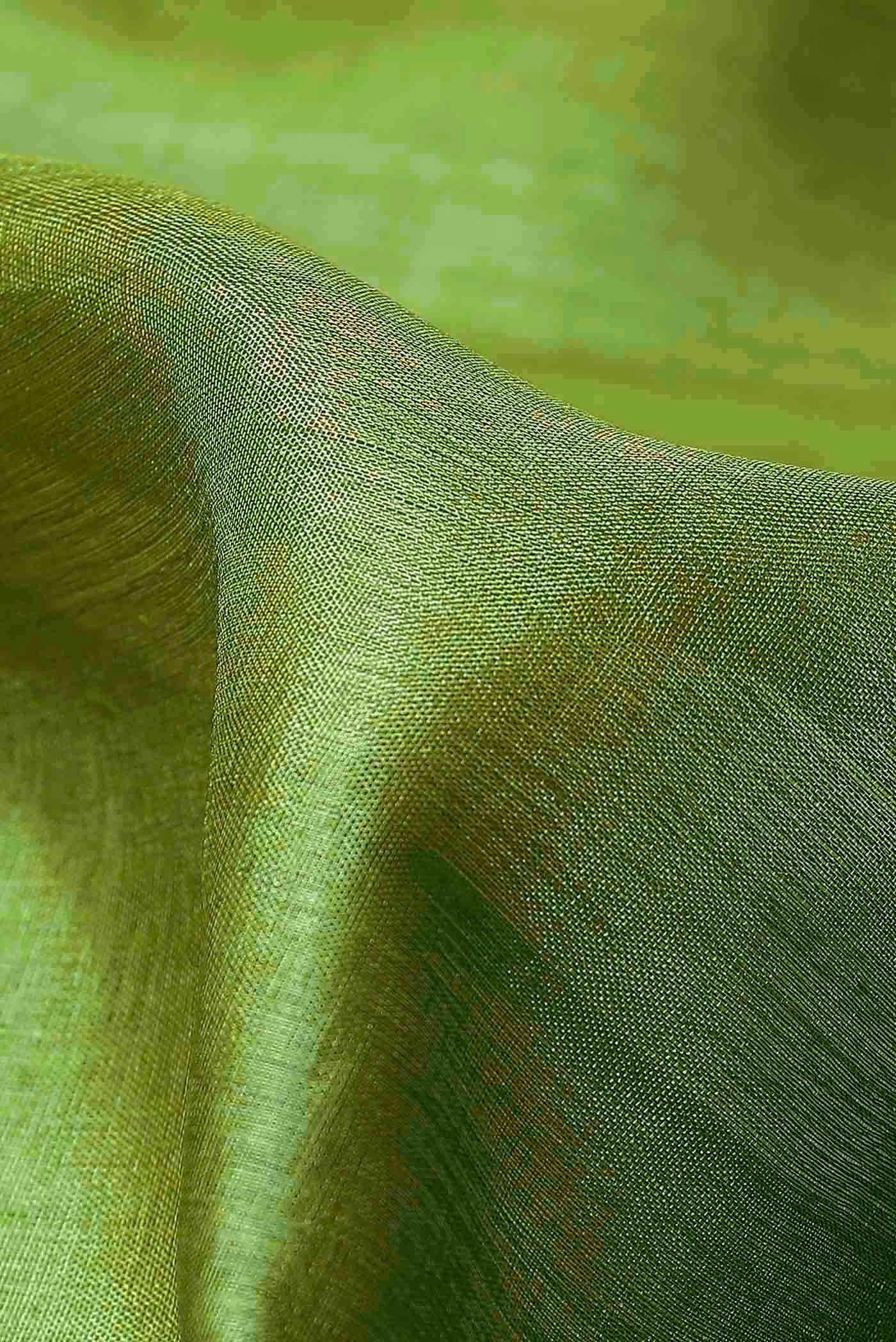 Green Banarasi Tussar Silk Saree