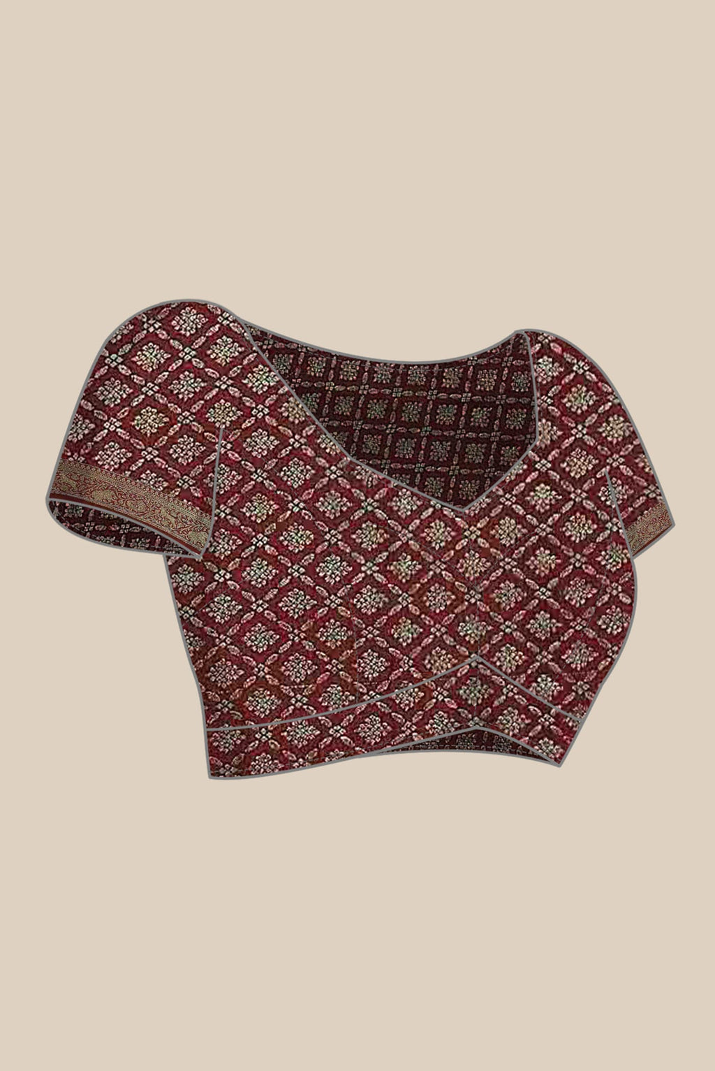 Maroon Mysore Crepe Saree