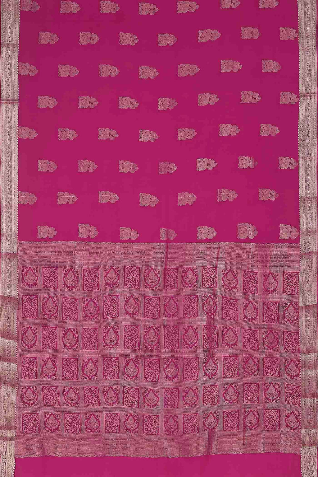 Pink Mysore Crepe Saree