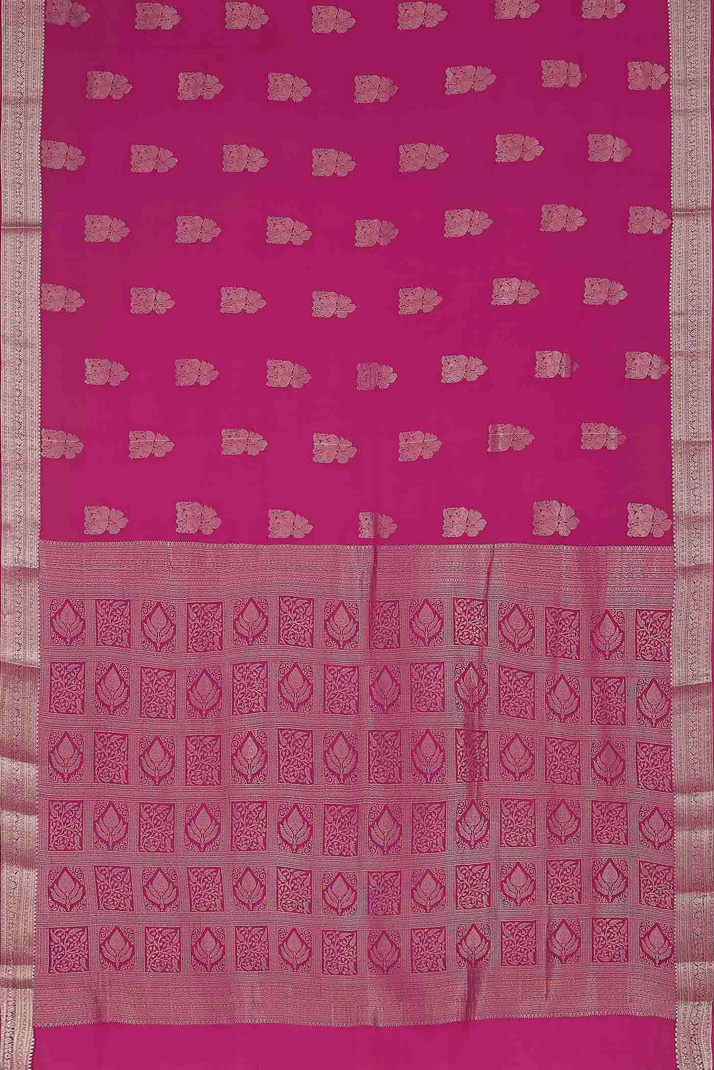 Pink Mysore Crepe Saree