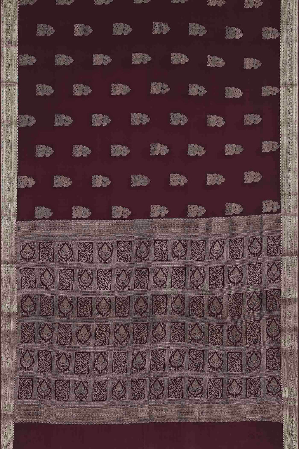 Brown Mysore Crepe Saree