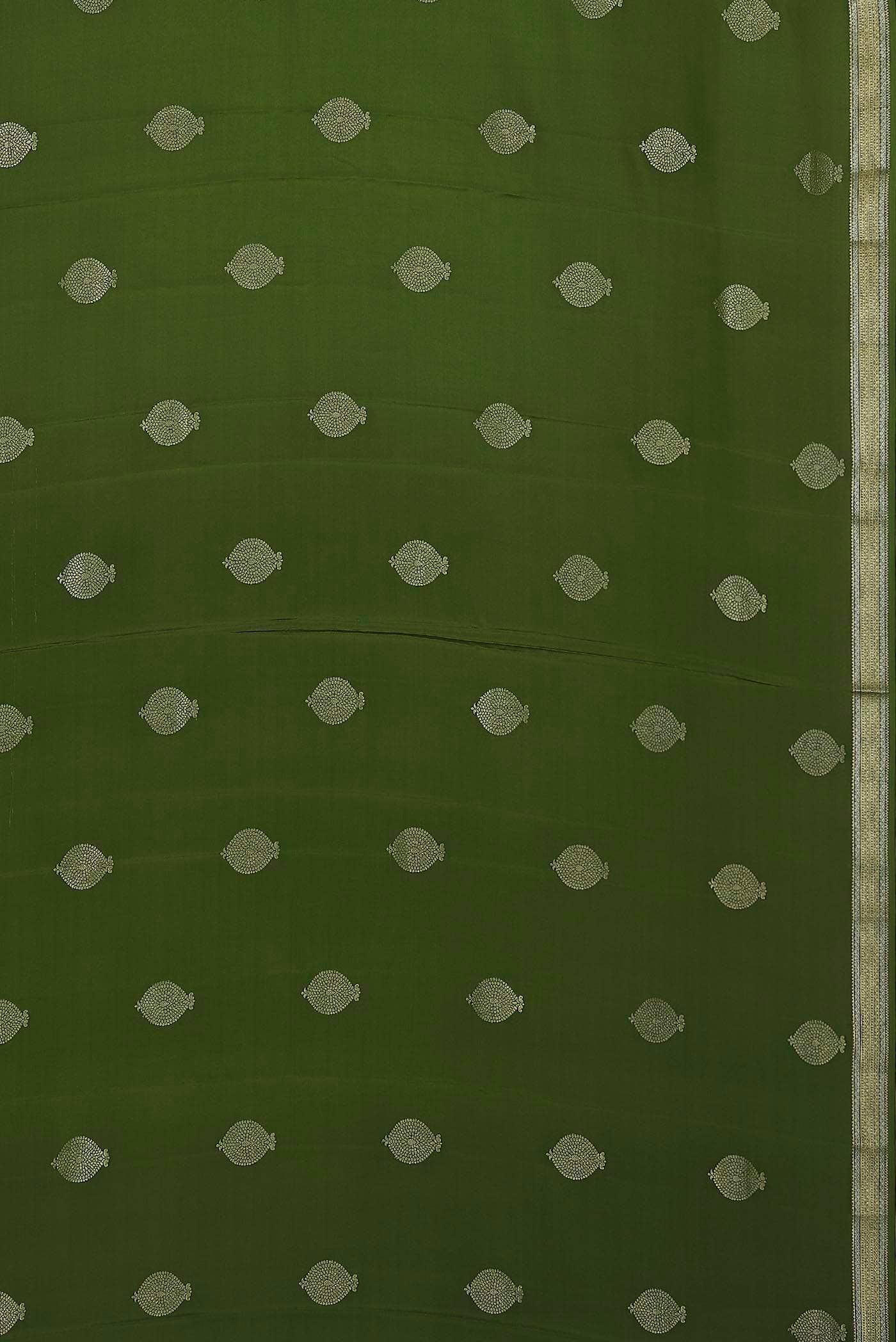 Green Mysore Crepe Saree