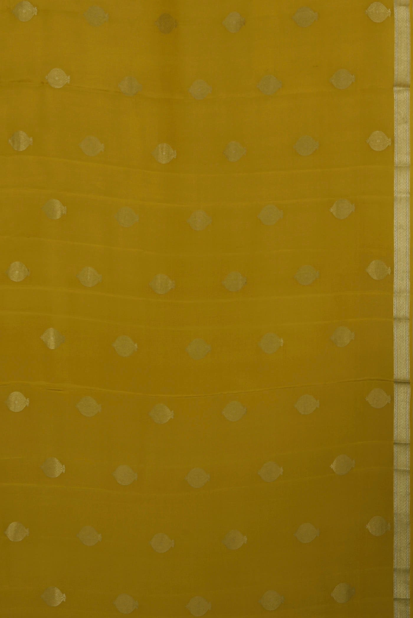 Yellow Mysore Crepe Saree