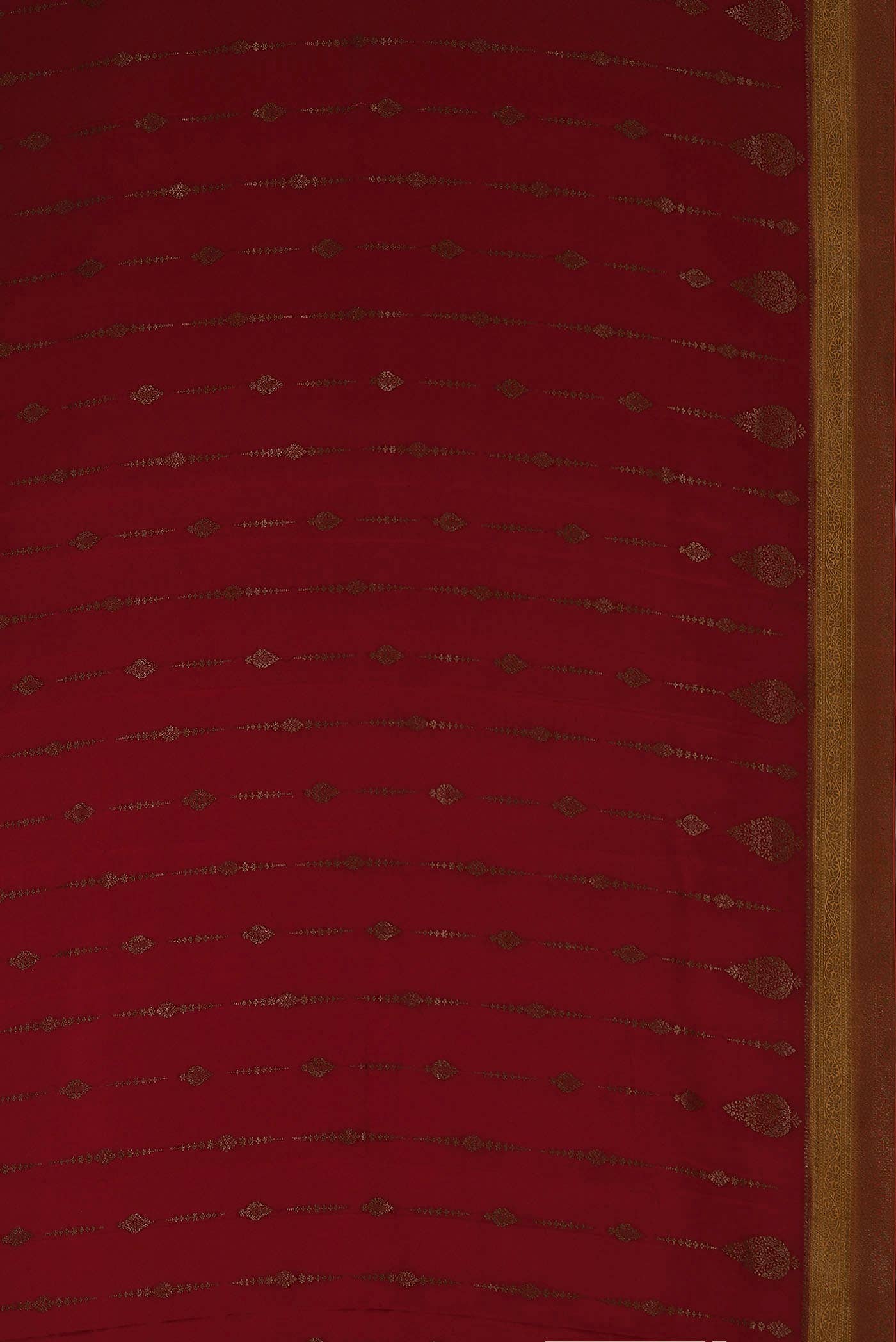 Maroon Mysore Crepe Saree