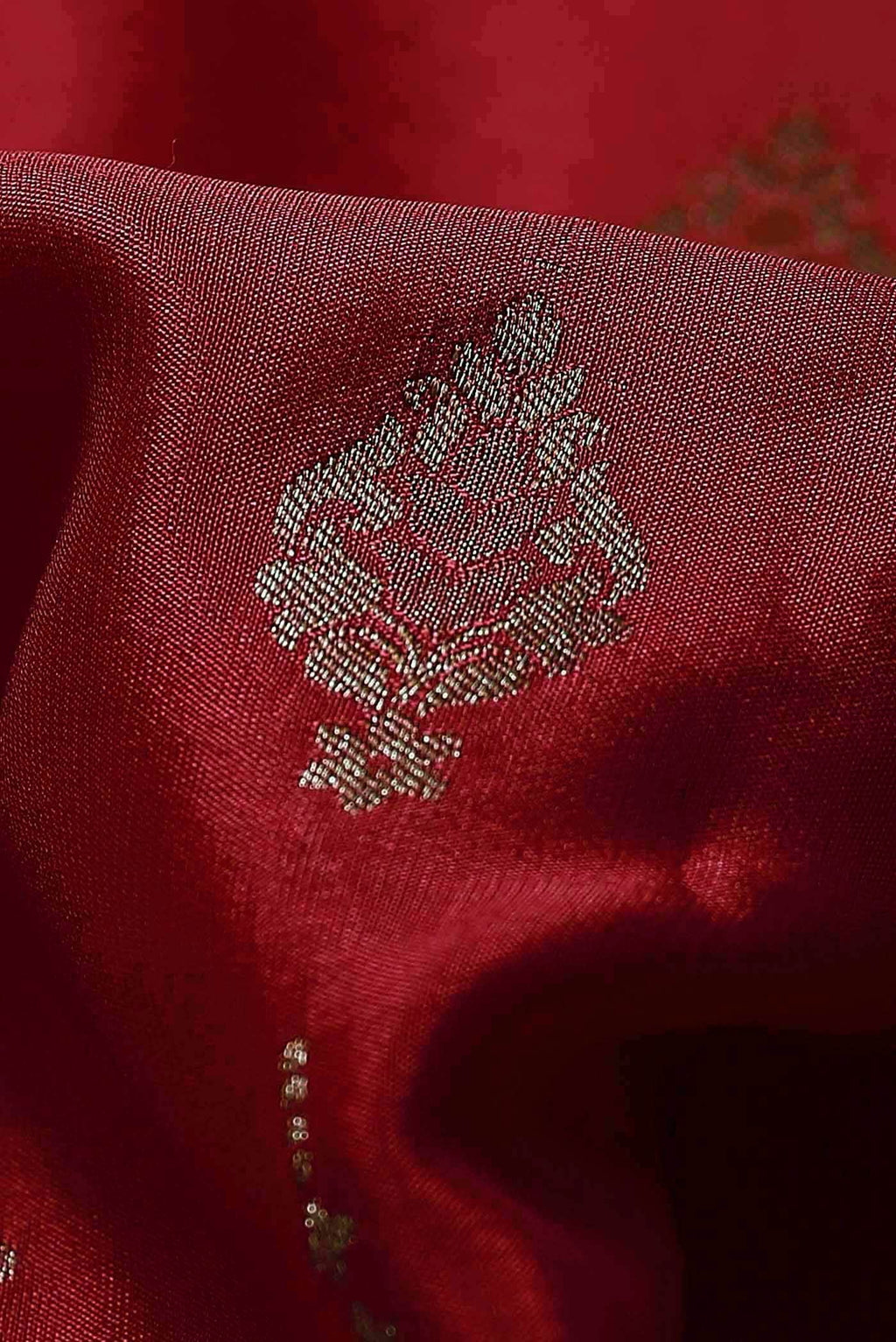 Maroon Mysore Crepe Saree
