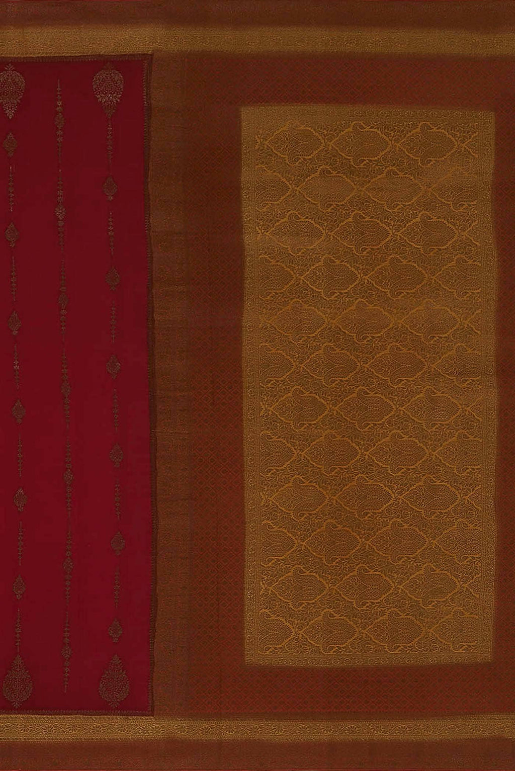 Maroon Mysore Crepe Saree