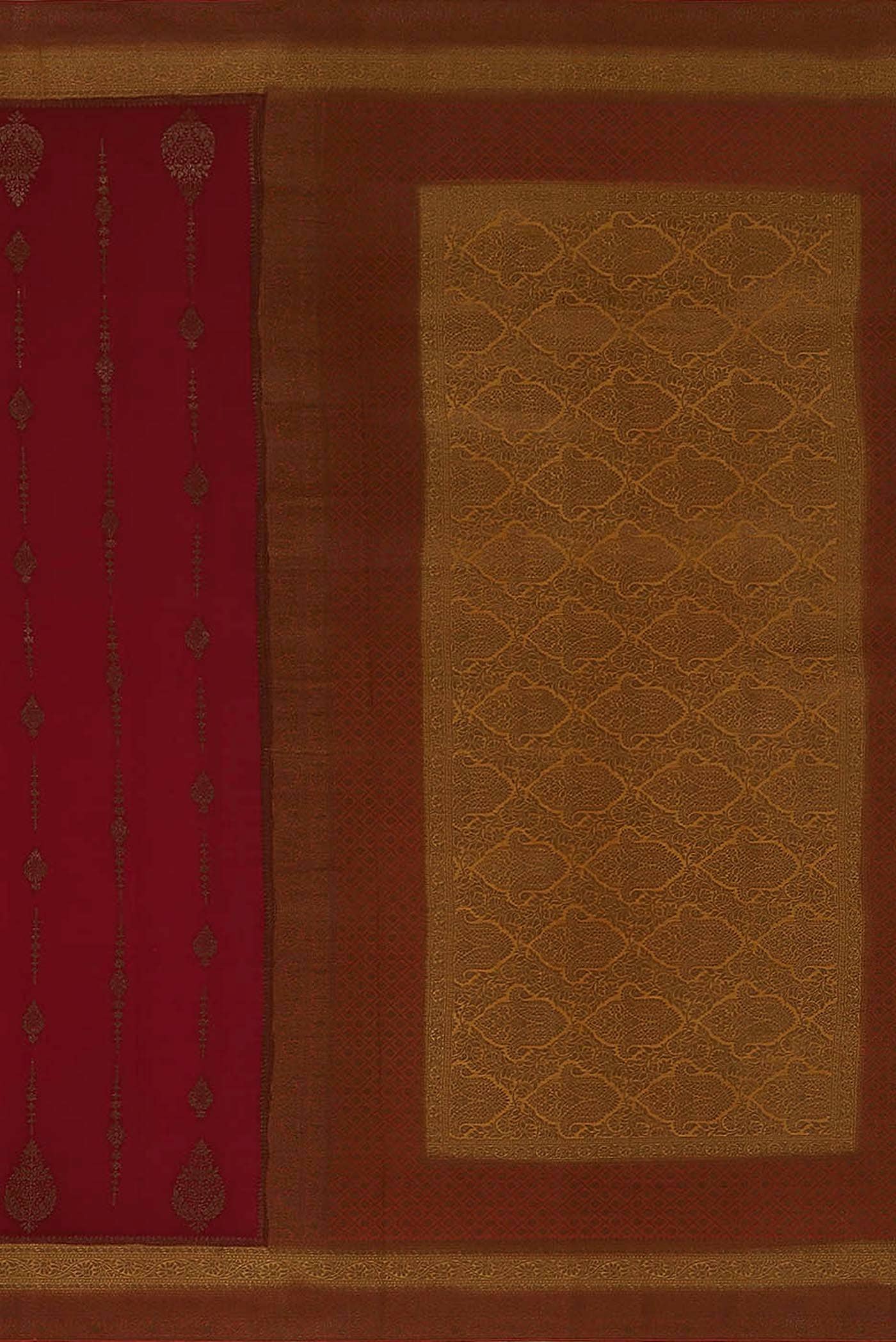 Maroon Mysore Crepe Saree