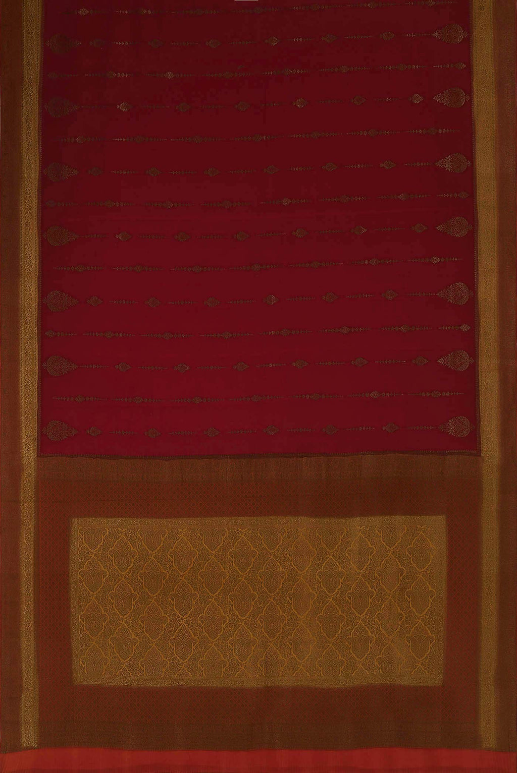 Maroon Mysore Crepe Saree