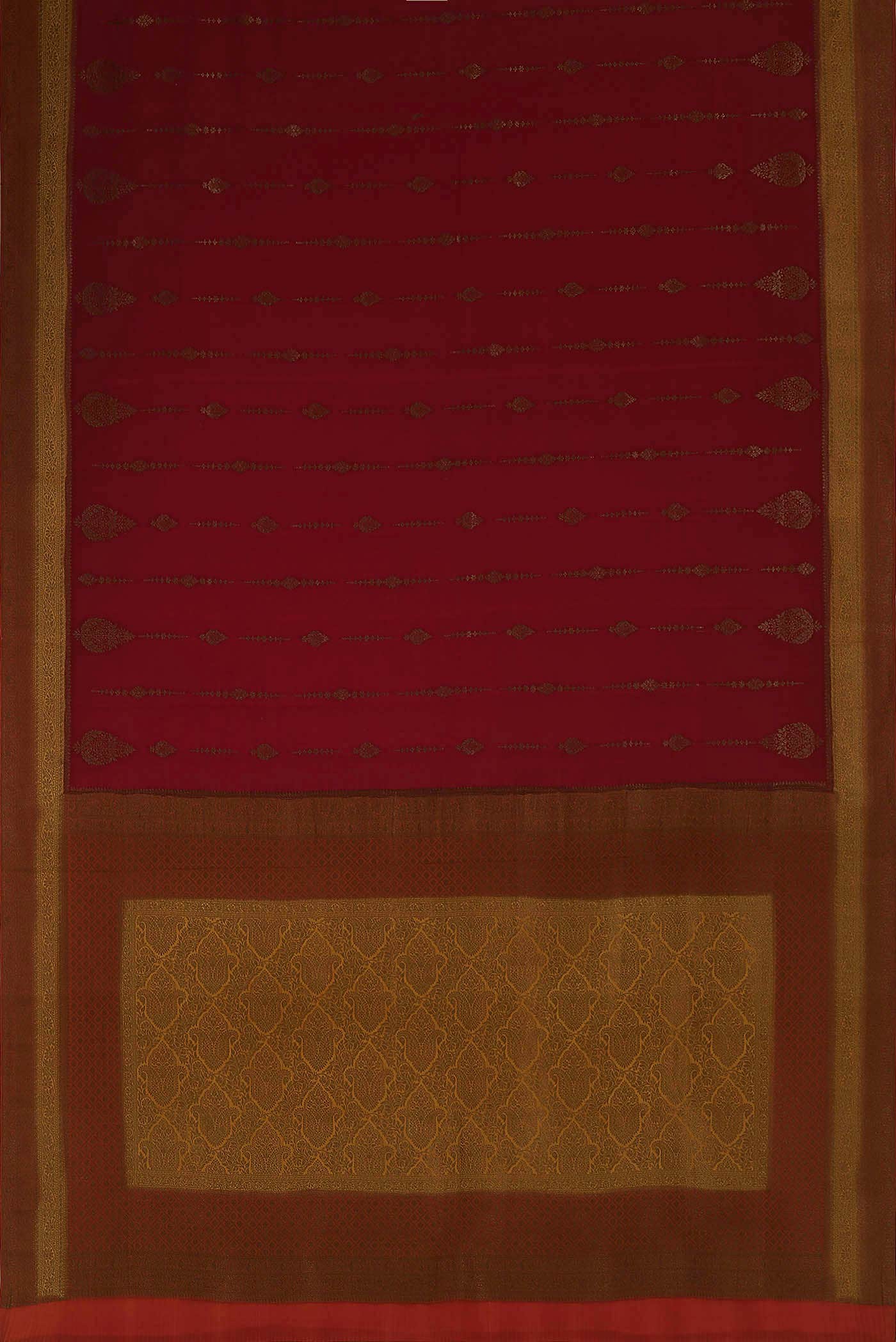 Maroon Mysore Crepe Saree