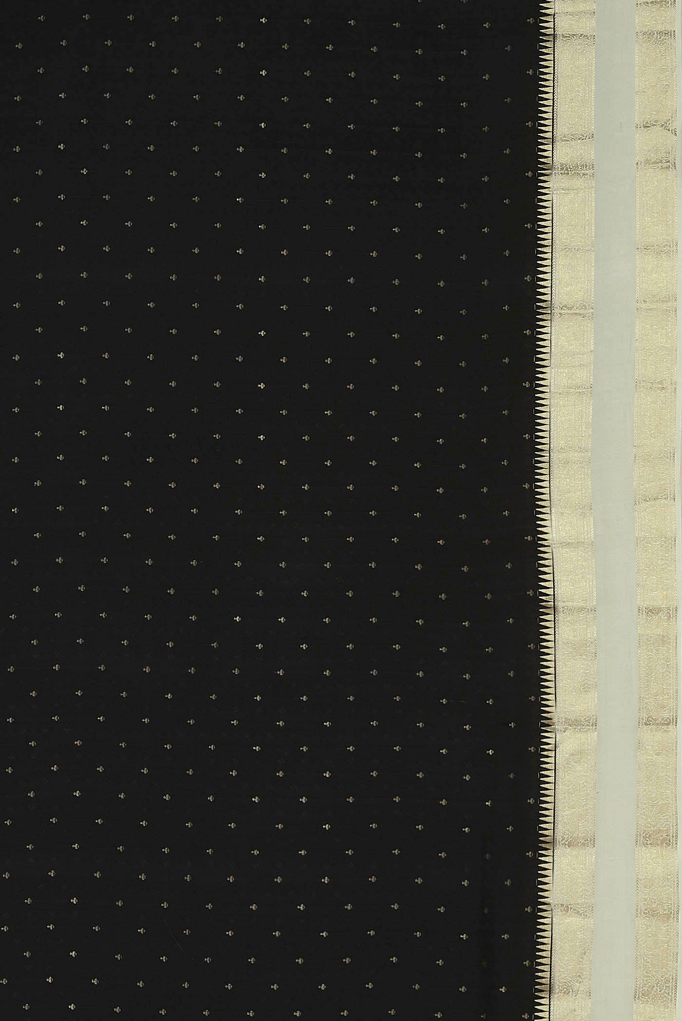 Black Mysore Crepe Saree