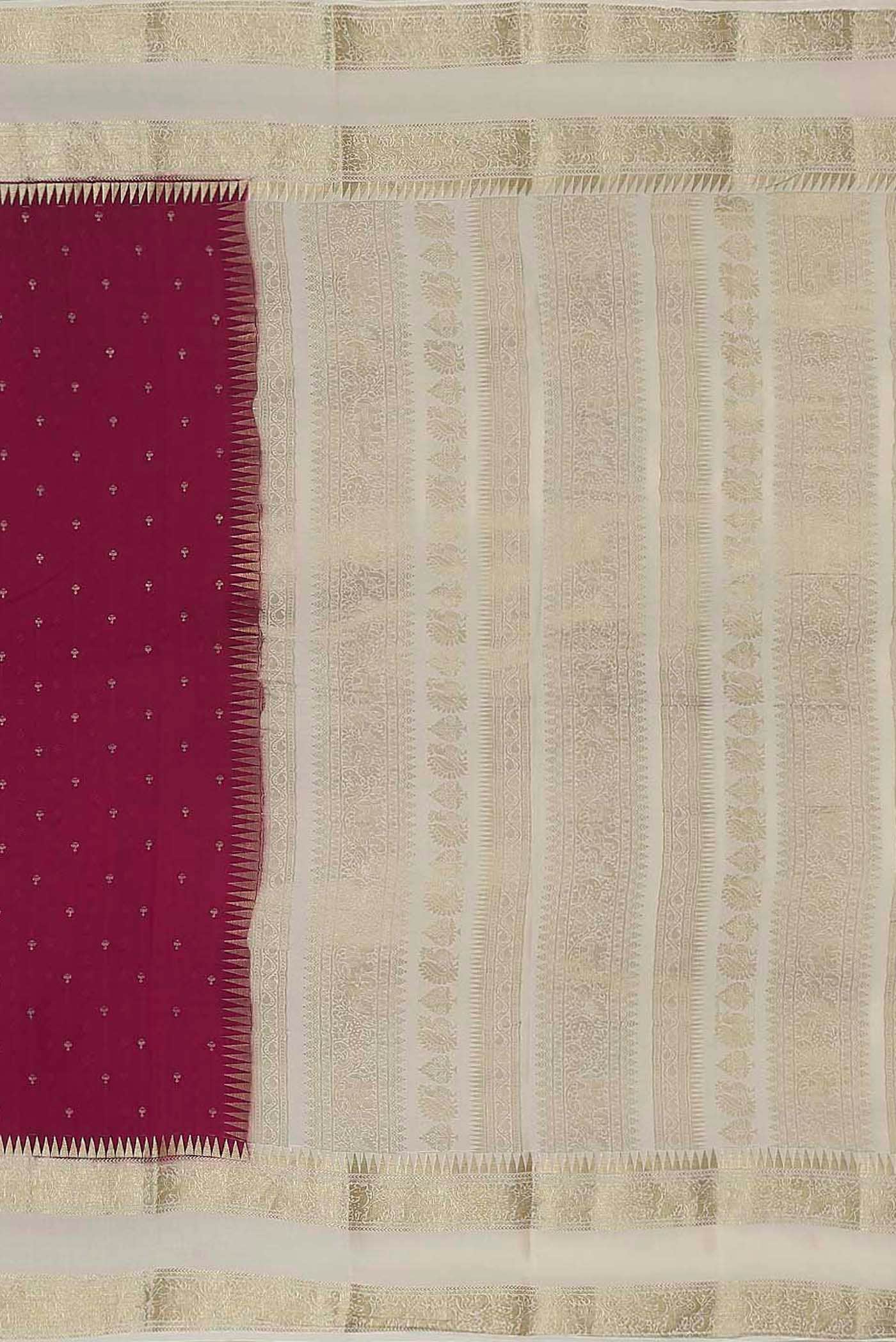 Magenta Mysore Crepe Saree