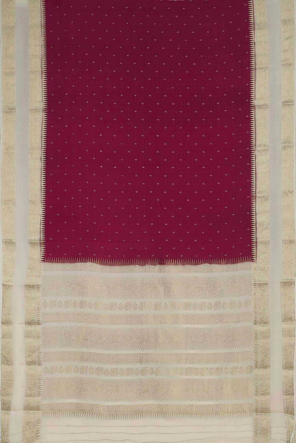 Magenta Mysore Crepe Saree