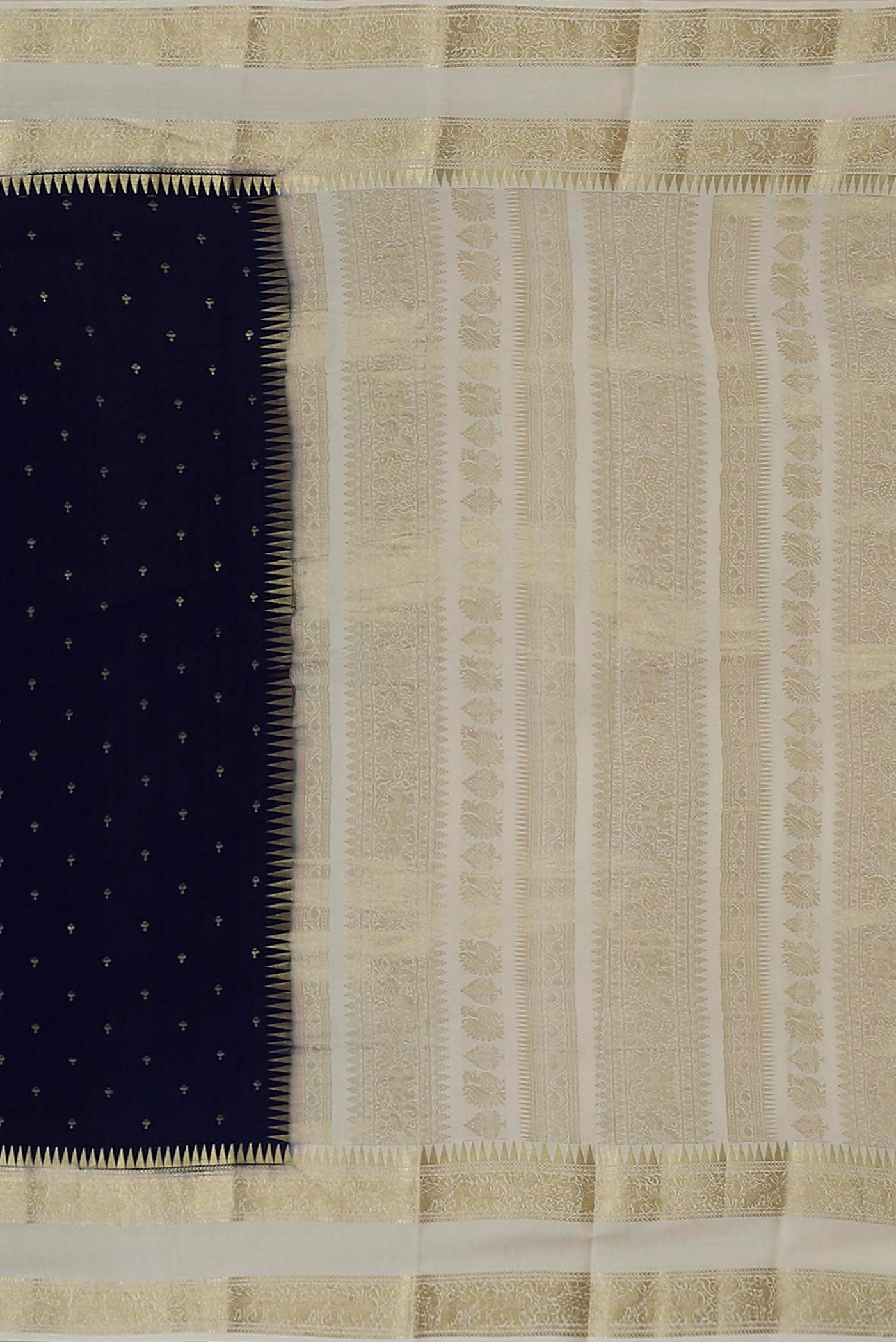 Blue Mysore Crepe Saree