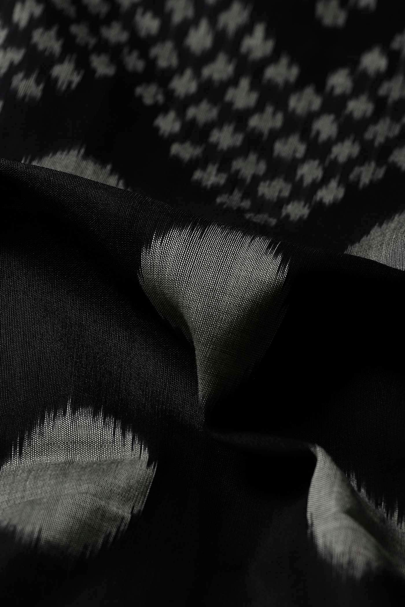 Black Pochampally Cotton Saree