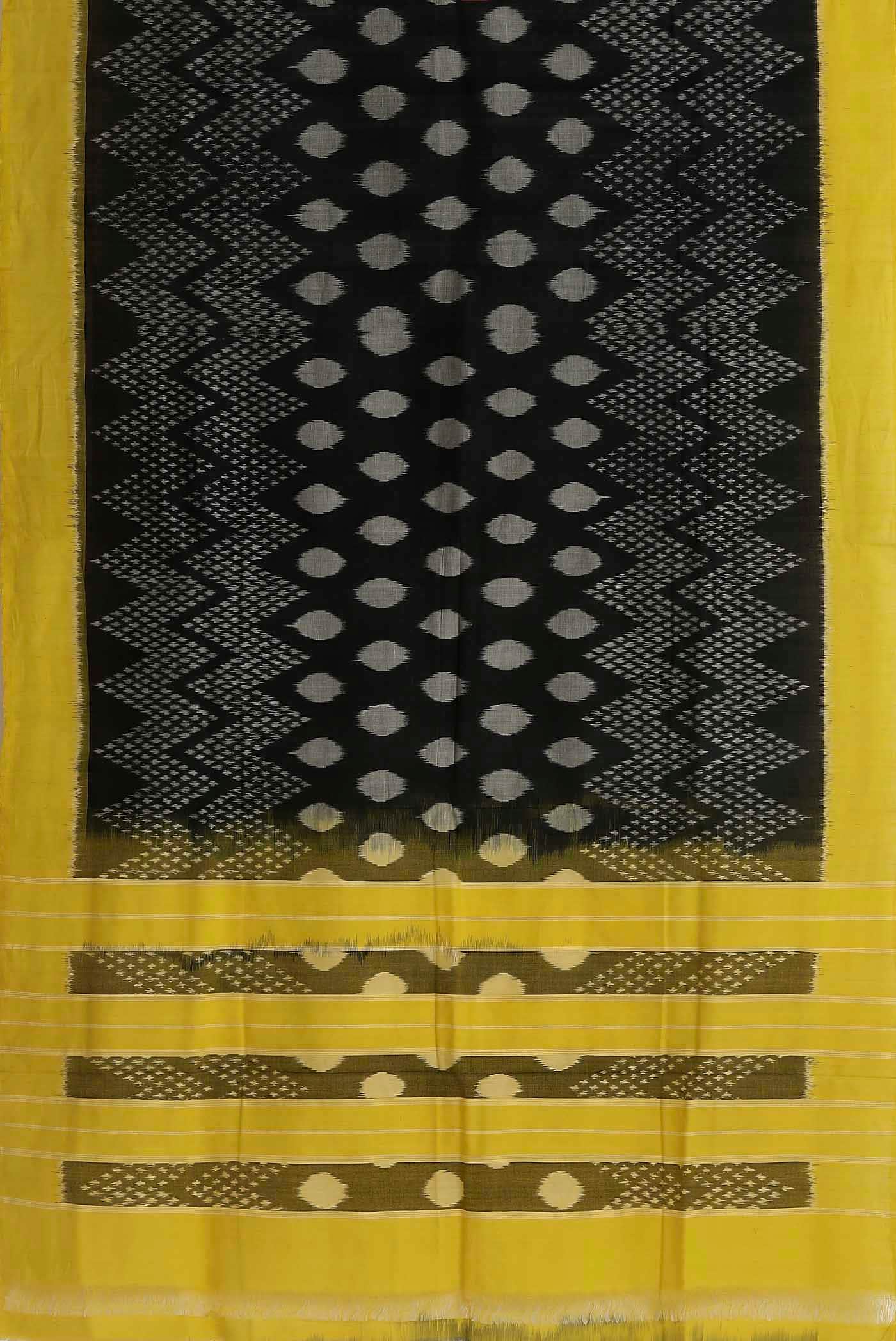 Black Pochampally Cotton Saree