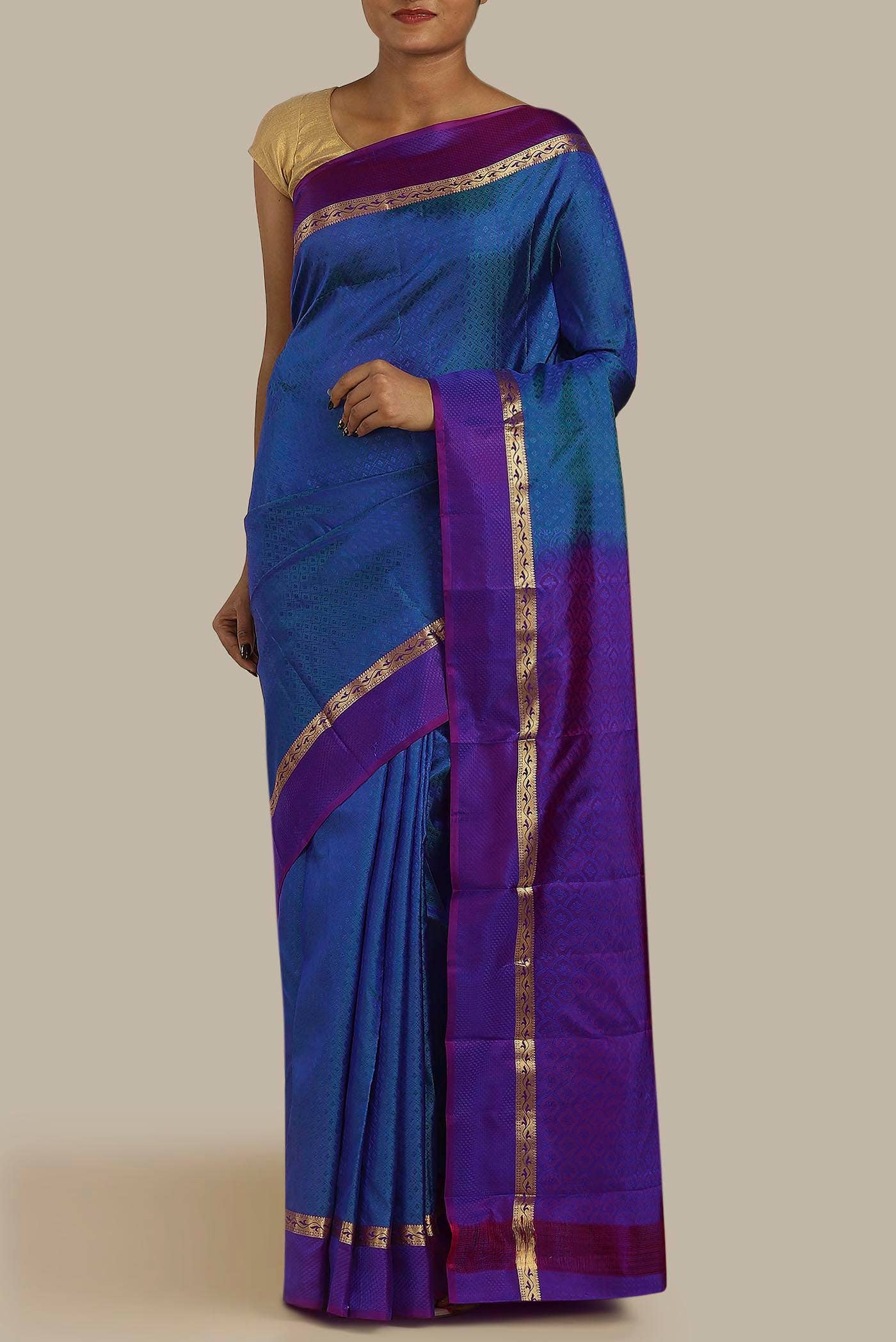 Blue Kanchipuram Silk Saree
