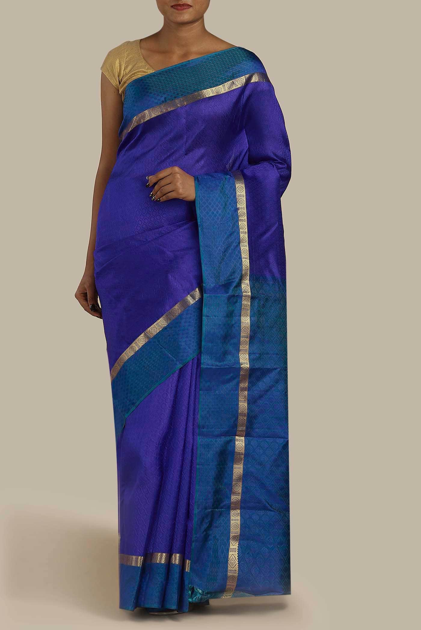 Blue Kanchipuram Silk Saree