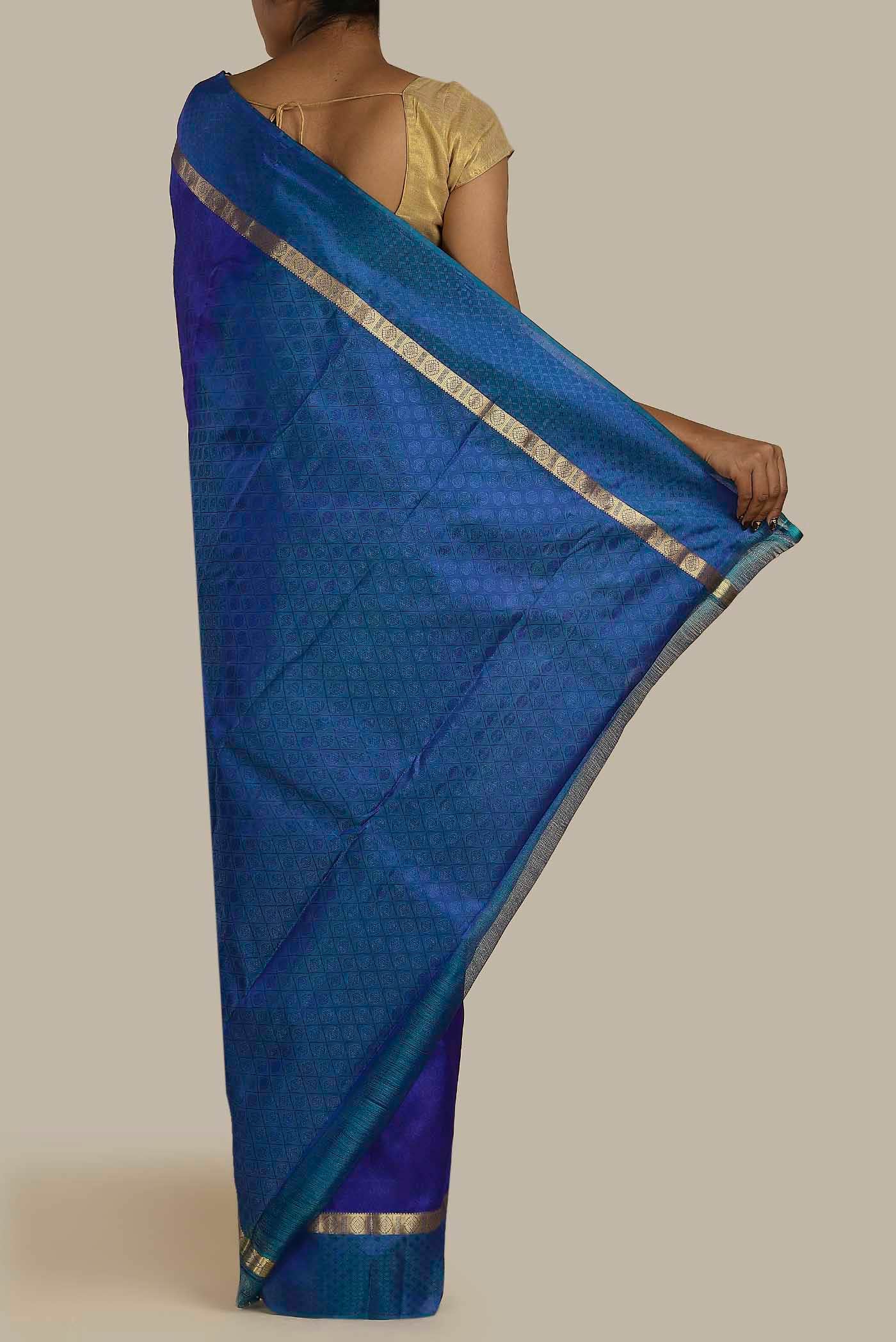Blue Kanchipuram Silk Saree