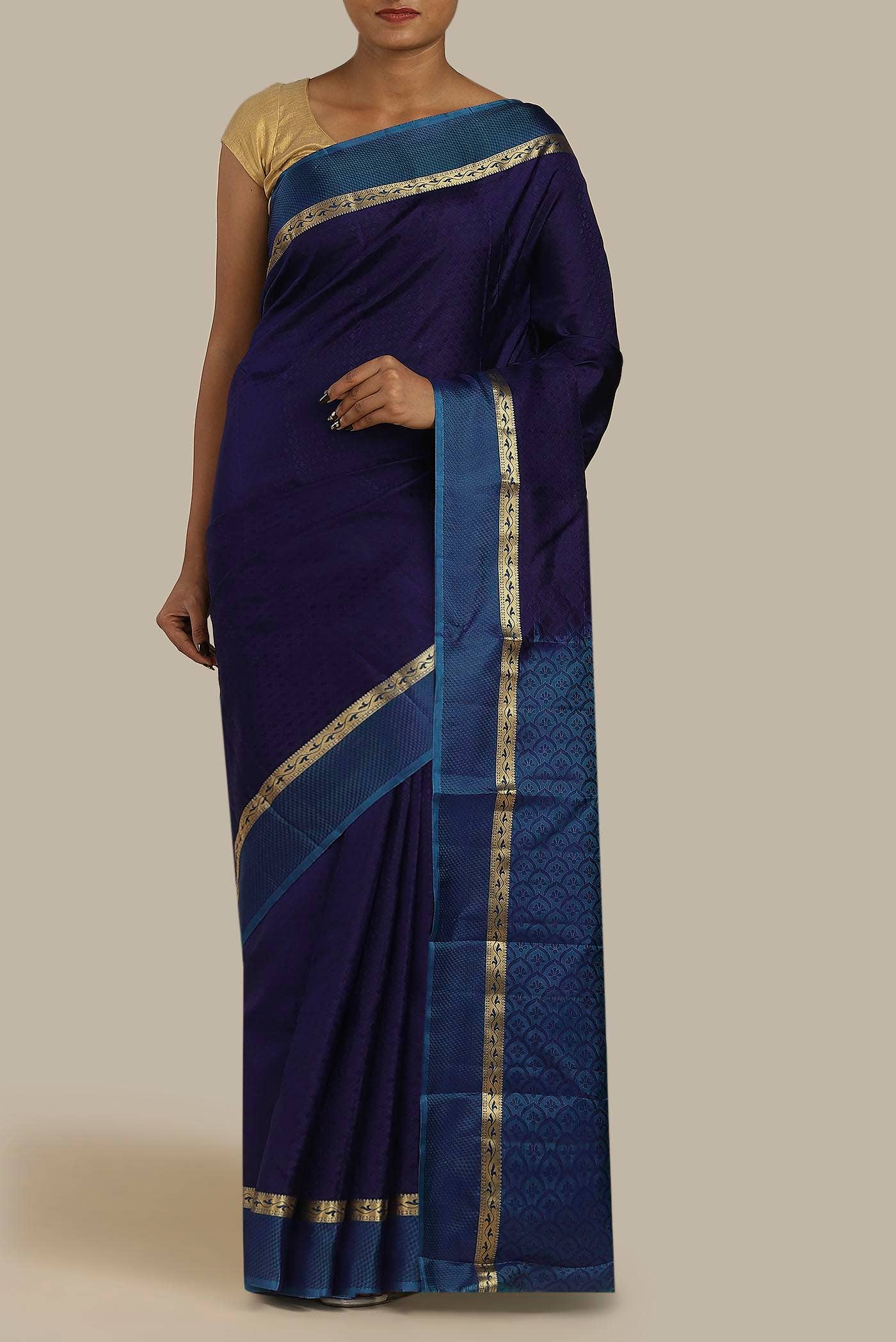 Blue Kanchipuram Silk Saree