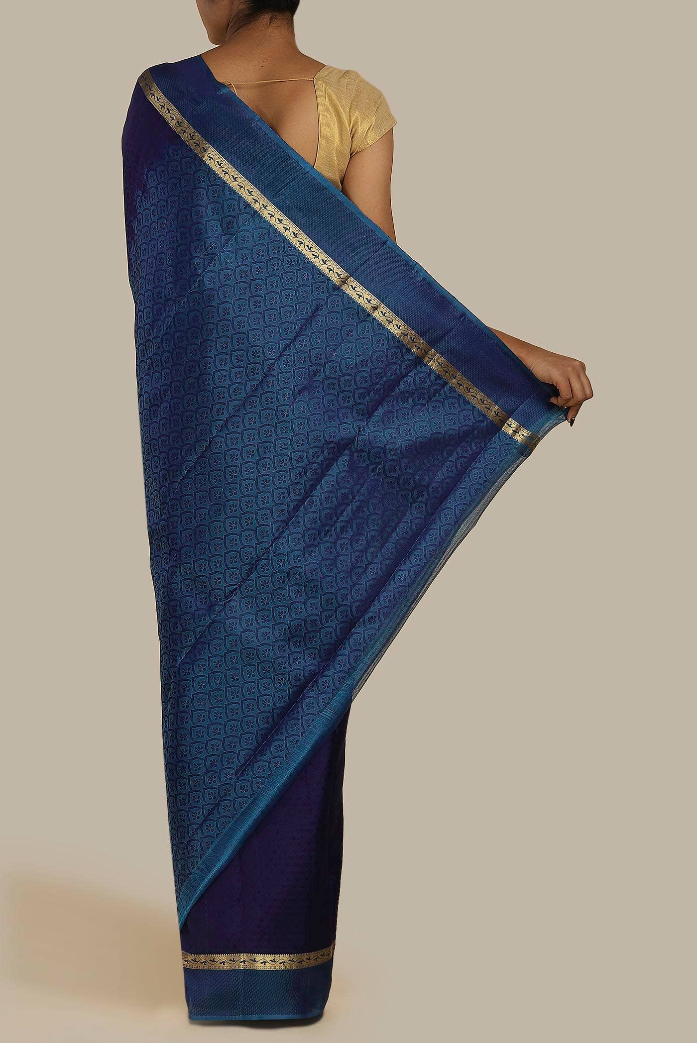 Blue Kanchipuram Silk Saree