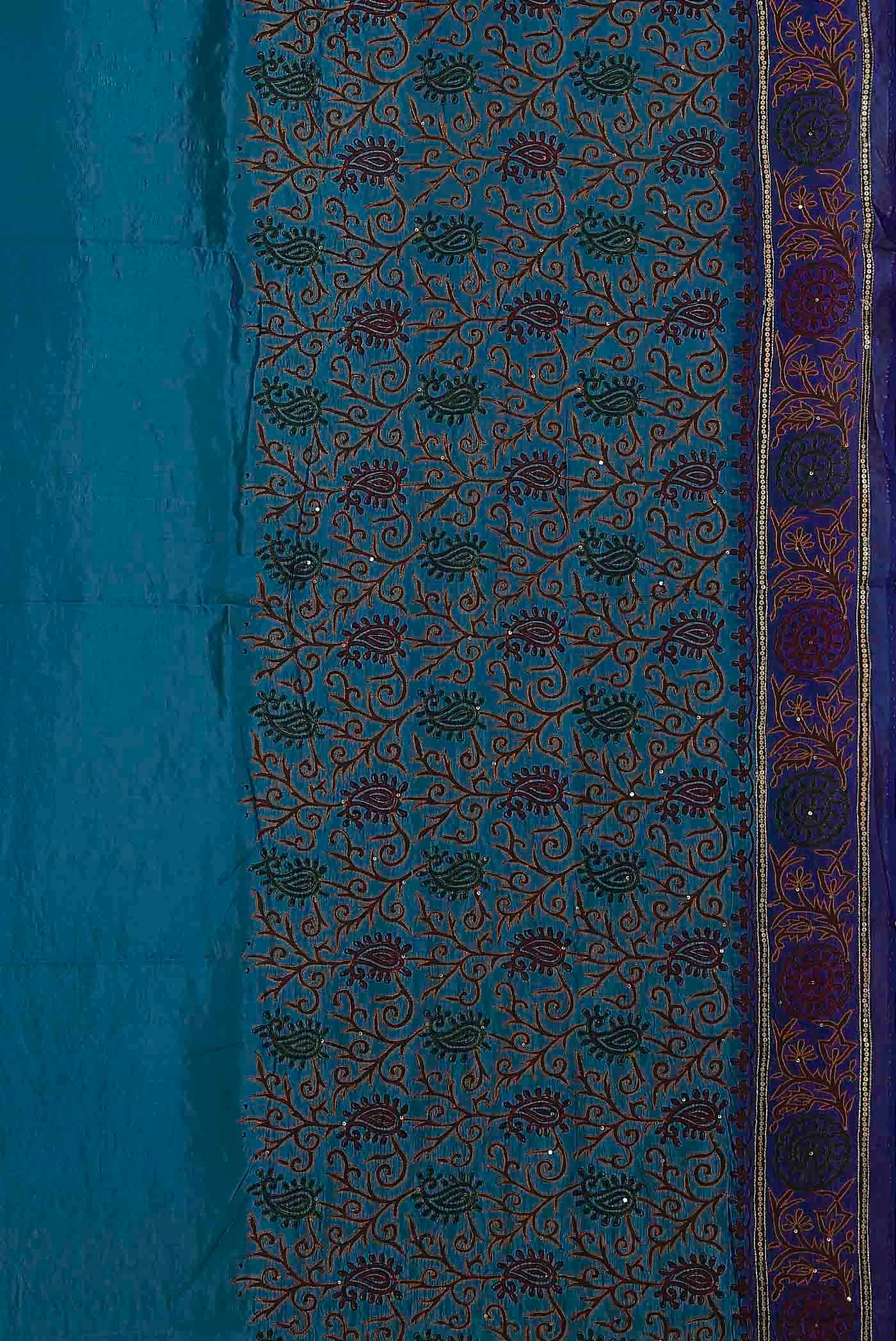 Blue Banarasi Raw Silk Saree