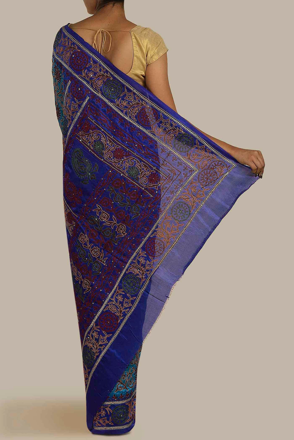 Blue Banarasi Raw Silk Saree