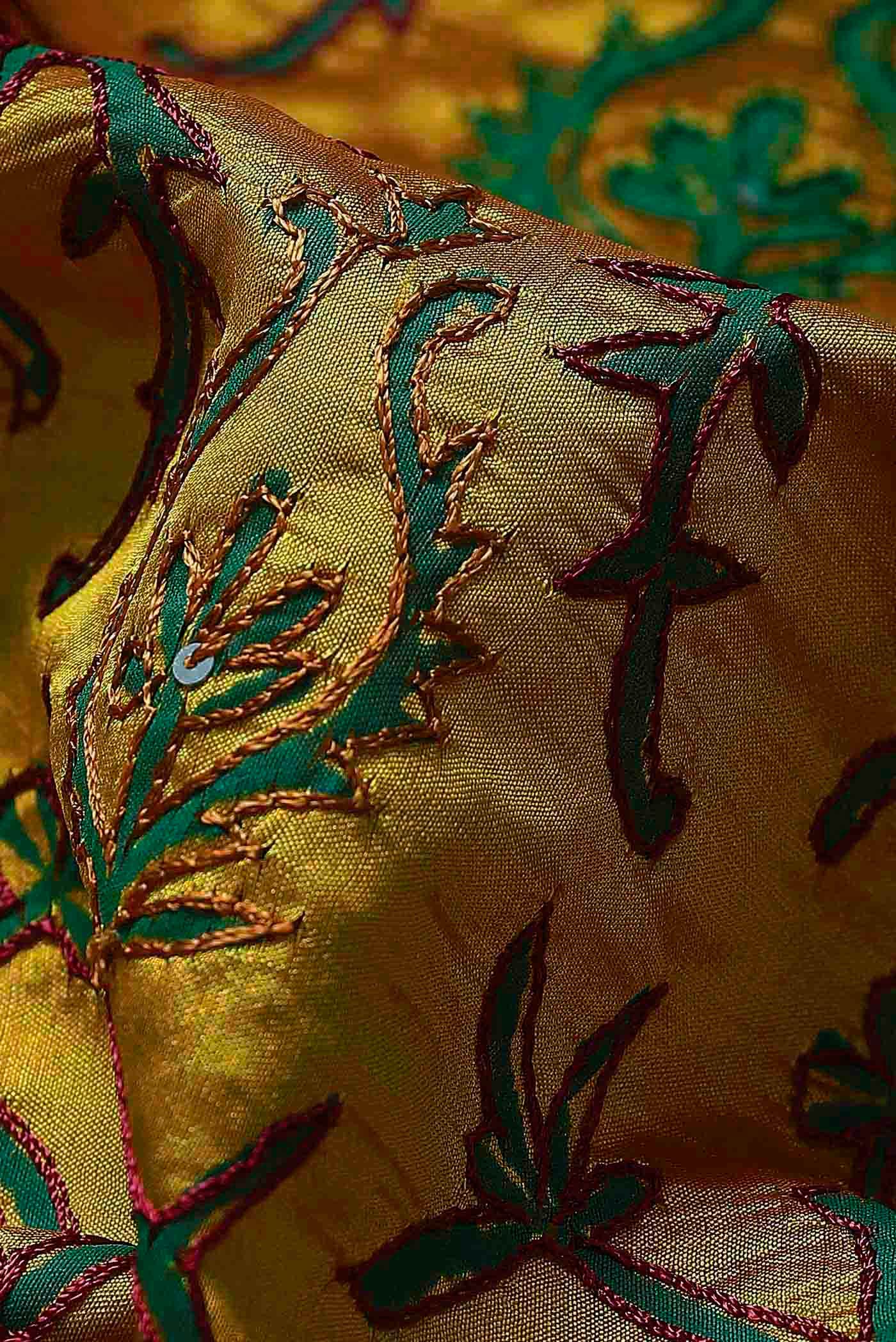 Yellow Banarasi Raw Silk Saree