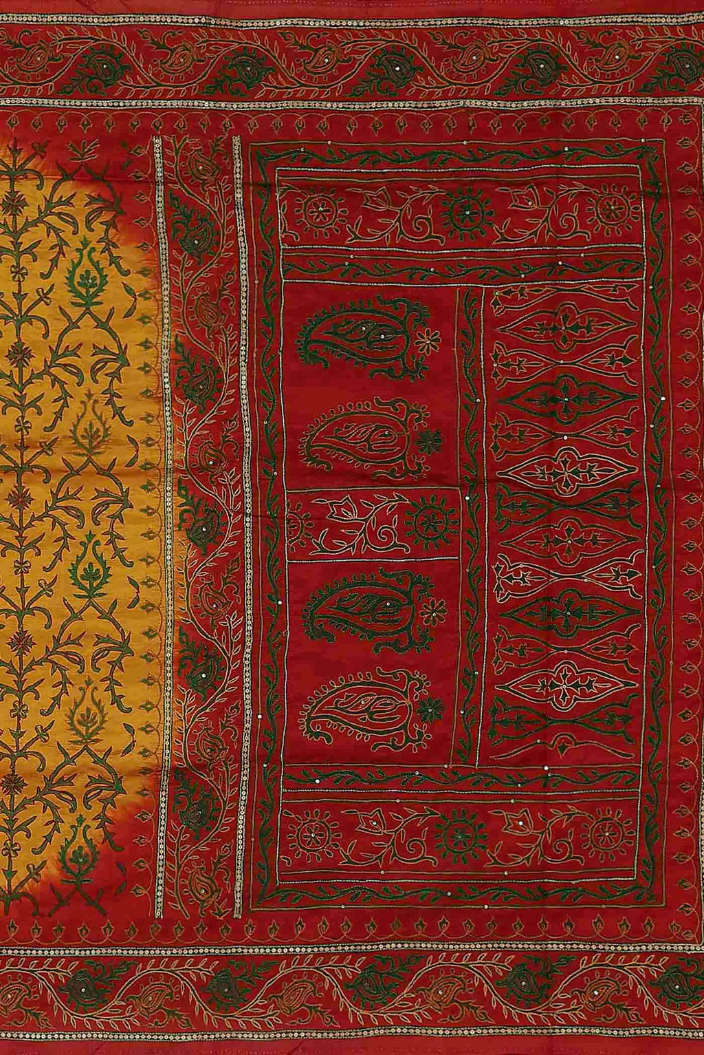 Yellow Banarasi Raw Silk Saree