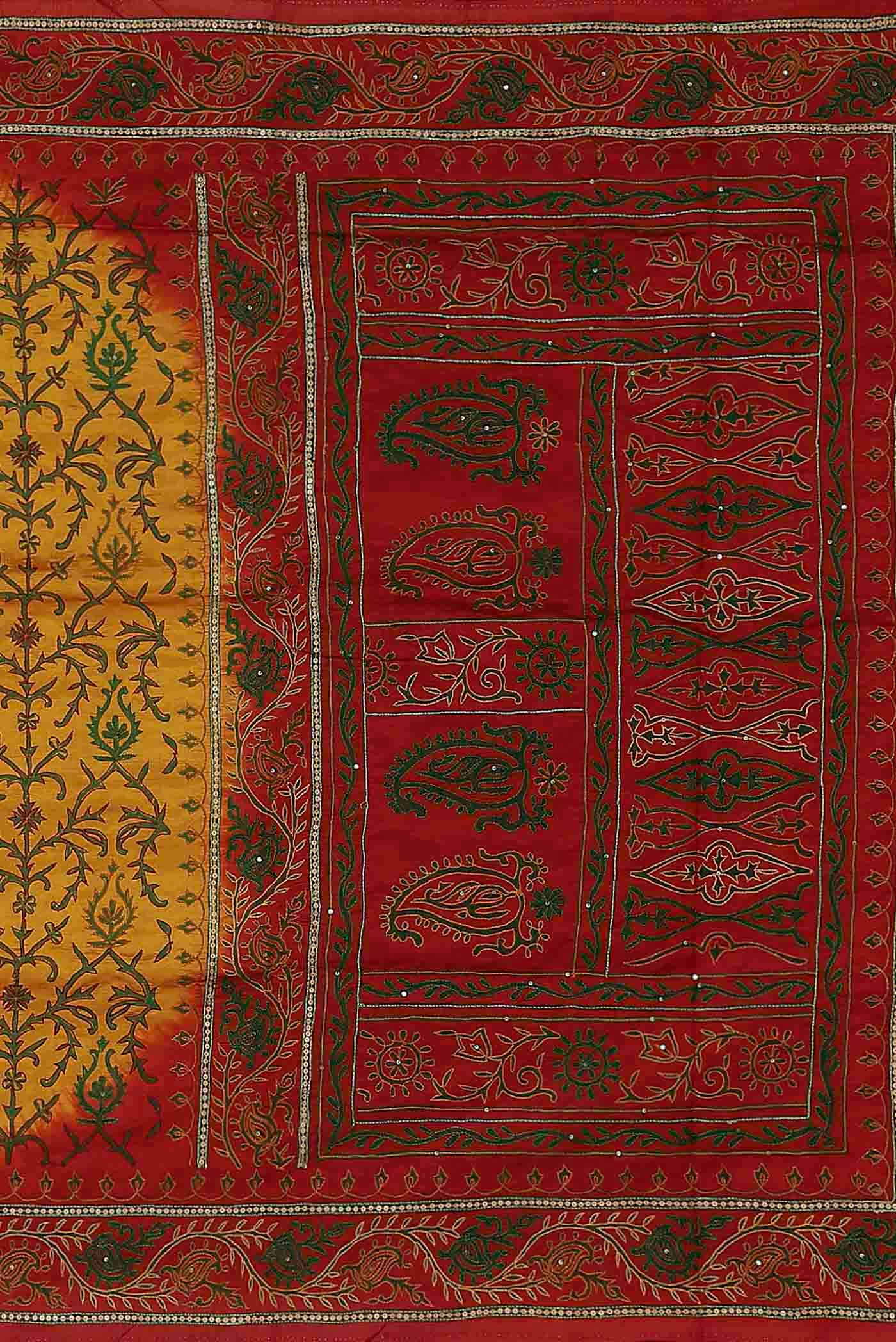 Yellow Banarasi Raw Silk Saree