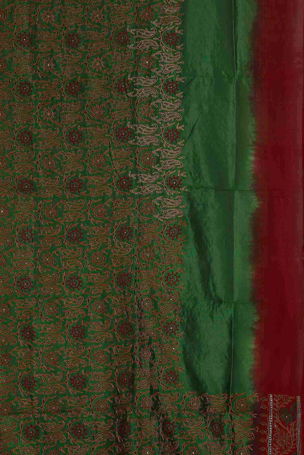 Green Banarasi Raw Silk Saree