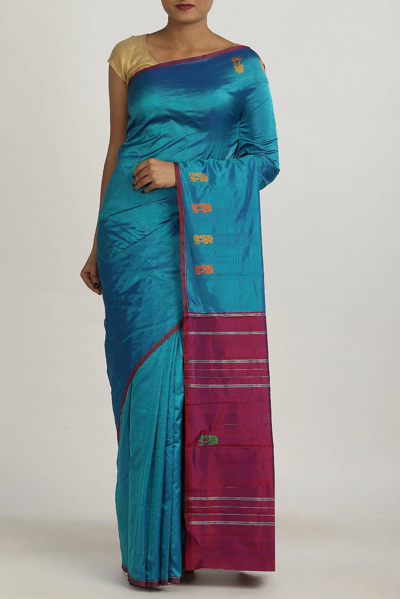 Blue Kanchipuram Silk Saree
