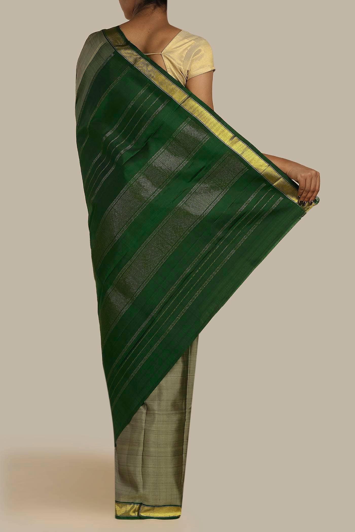Grey Kanchipuram Silk Saree
