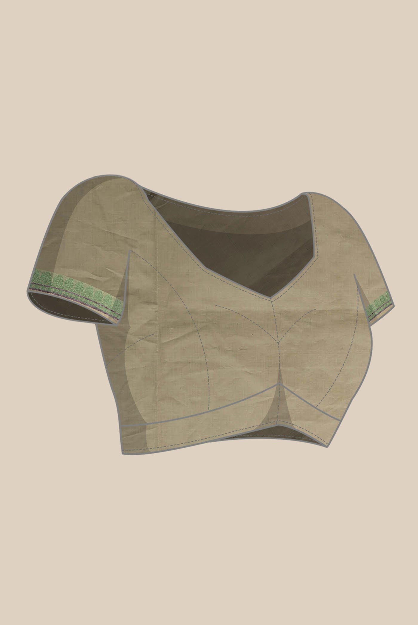 Beige Coimbatore Cotton Saree