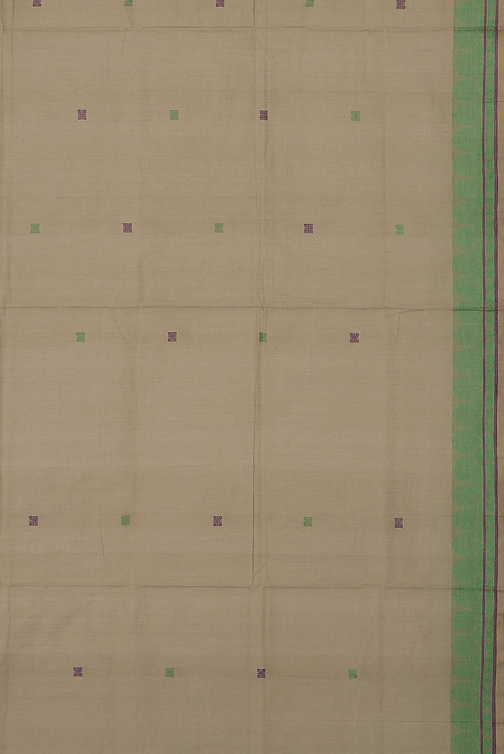 Beige Coimbatore Cotton Saree