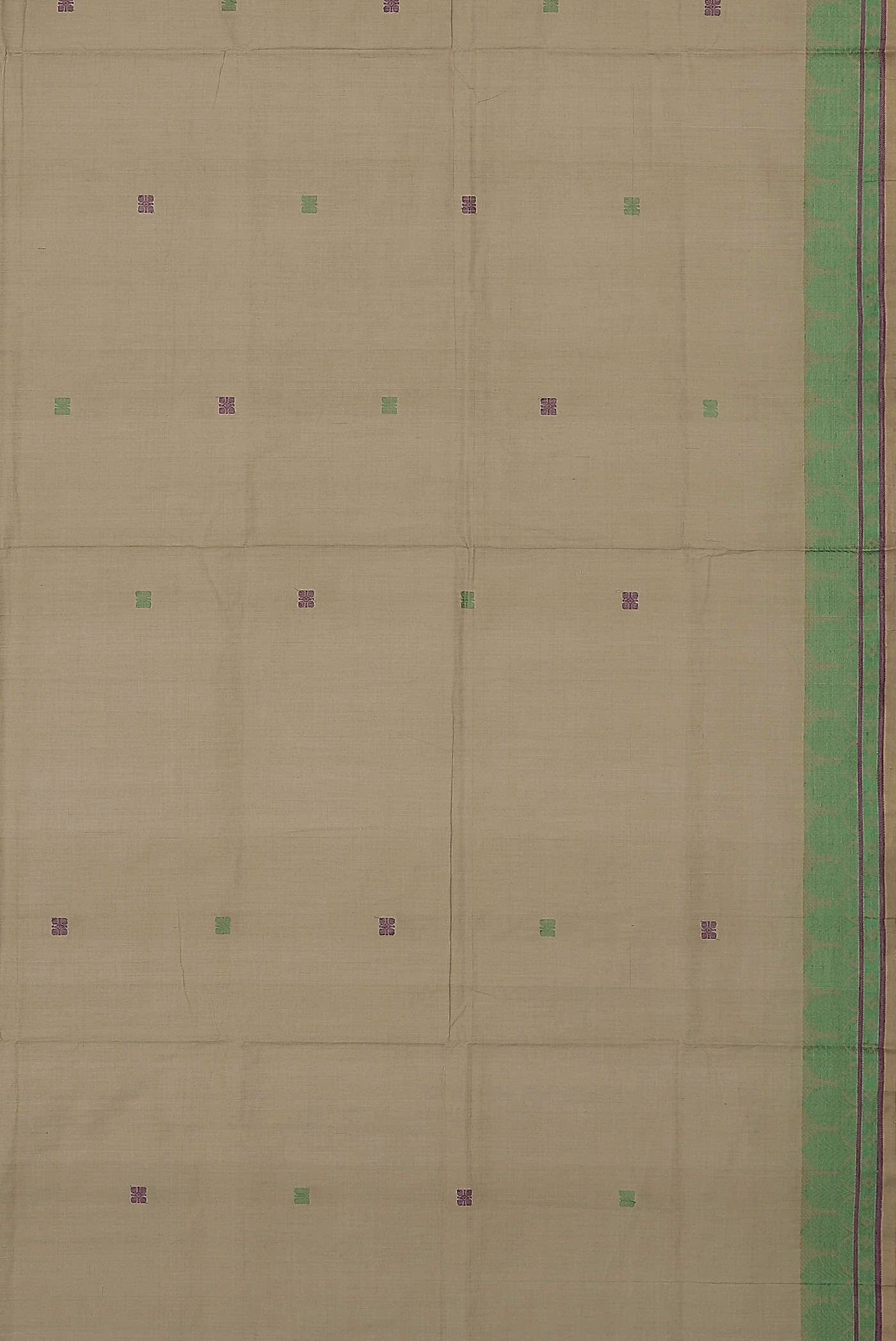 Beige Coimbatore Cotton Saree