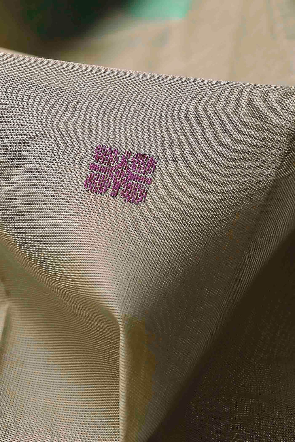 Beige Coimbatore Cotton Saree