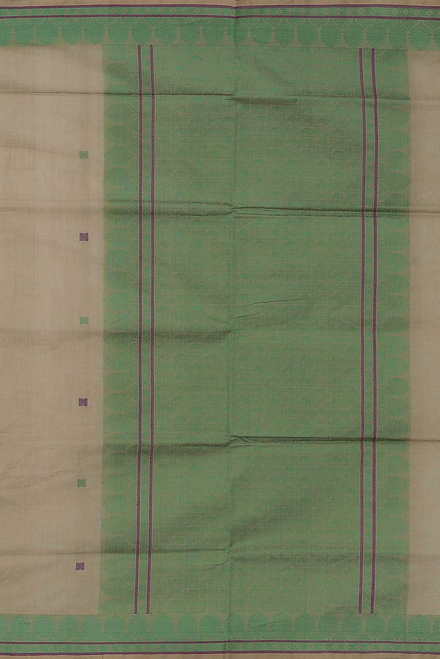 Beige Coimbatore Cotton Saree