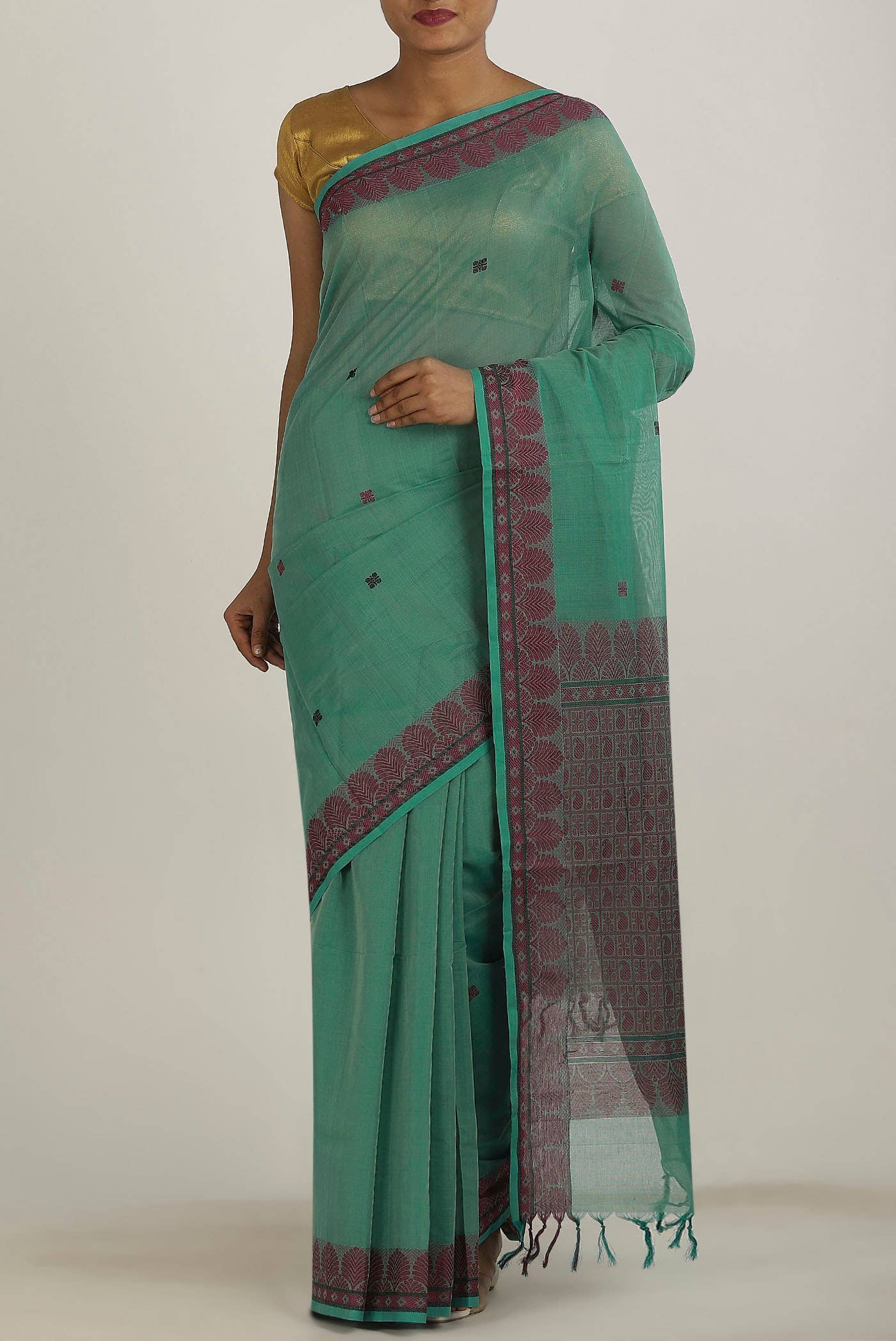 Green Coimbatore Cotton Saree