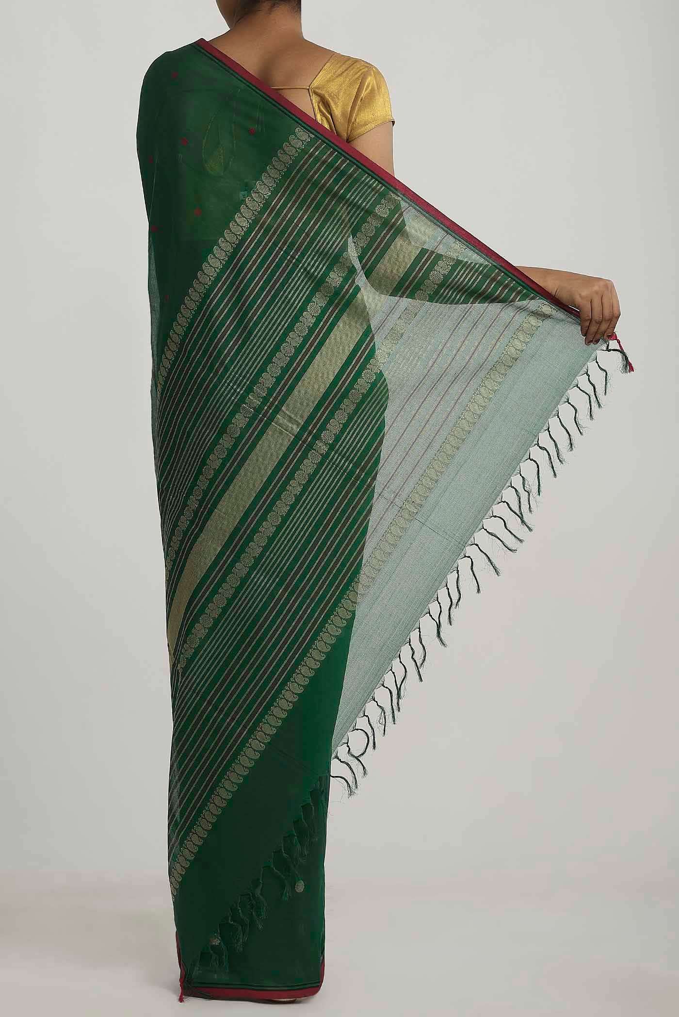 Green Coimbatore Cotton Saree