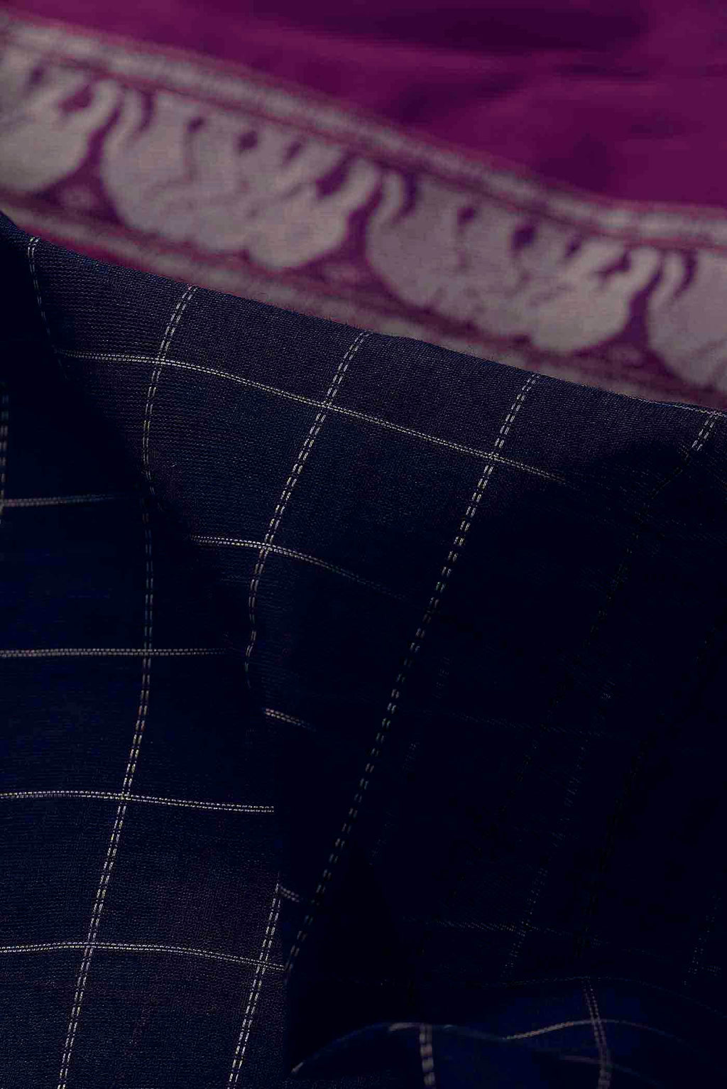Navy Blue Coimbatore Cotton Saree