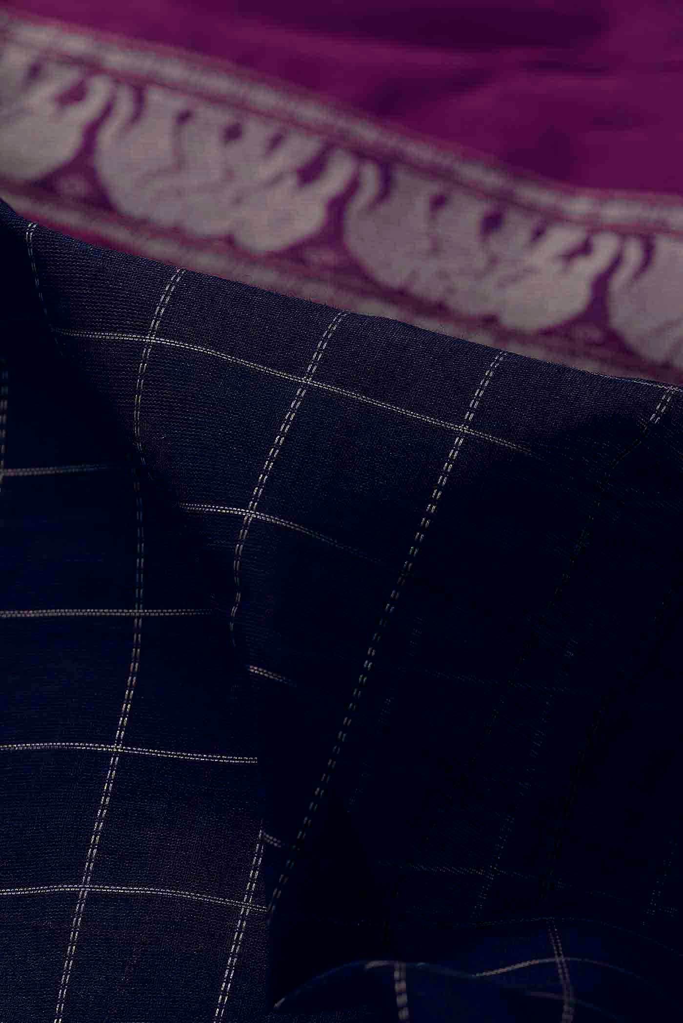 Navy Blue Coimbatore Cotton Saree