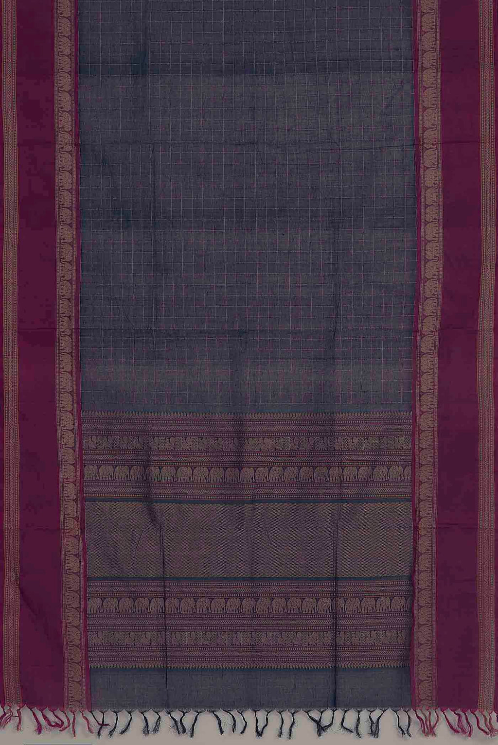 Navy Blue Coimbatore Cotton Saree