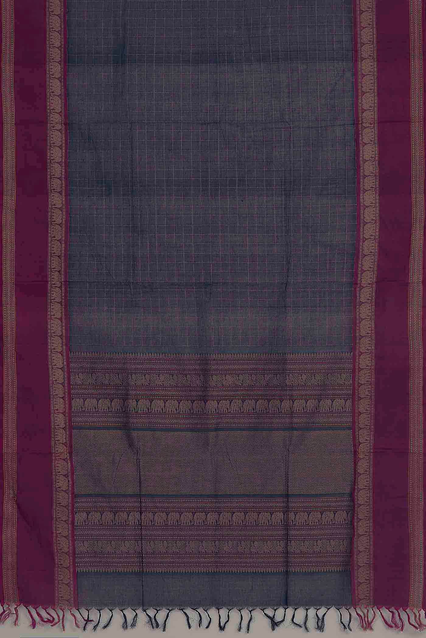 Navy Blue Coimbatore Cotton Saree