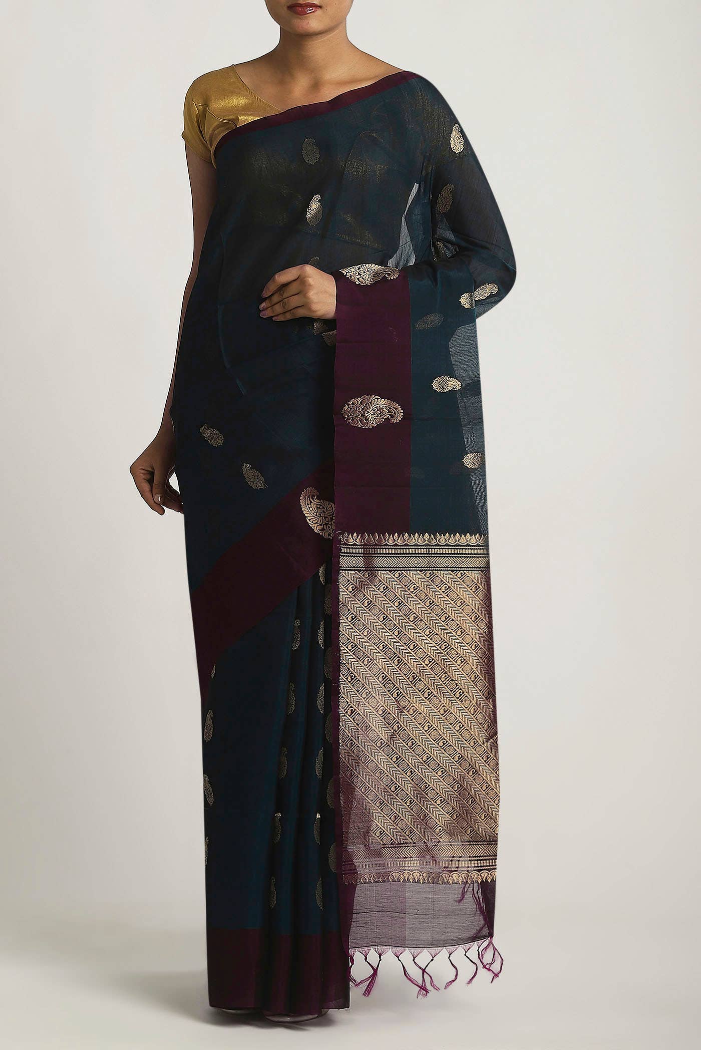 Black Silk Cotton Saree
